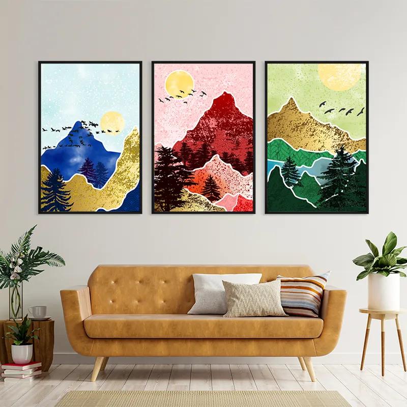 Картина на многоплатна основа Mountainirds Set mockup 4