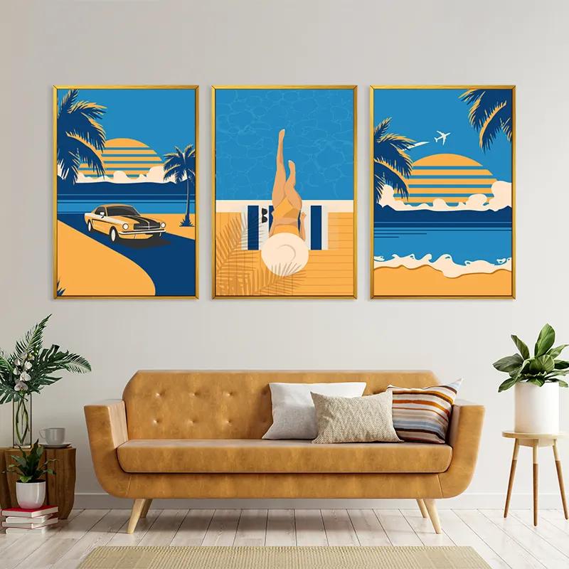 Картина на многоплатна основа Summer Retro Set mockup 4