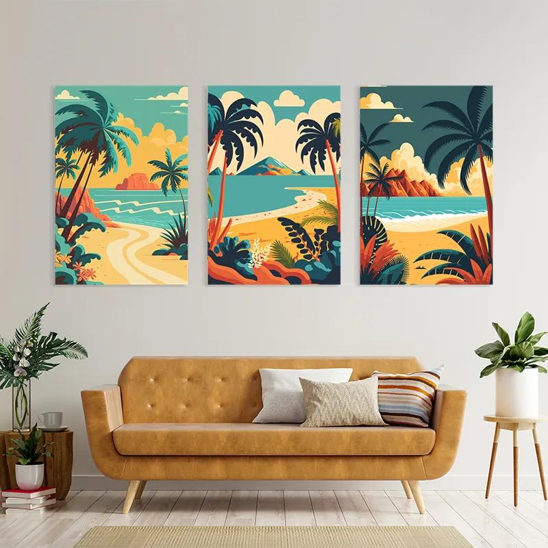 Картина на многоплатна основа Beach Palm mockup 4