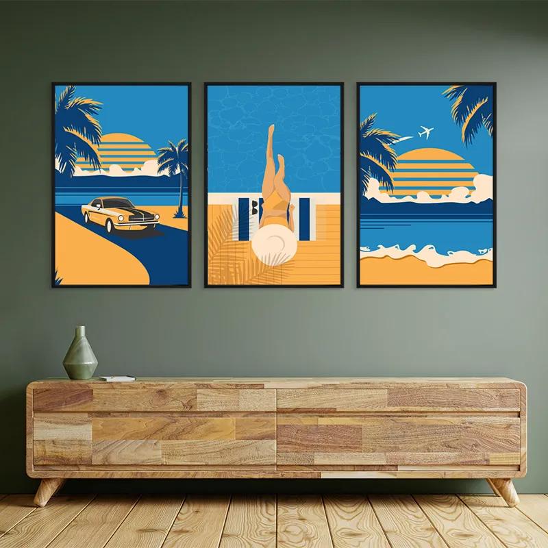 Картина на многоплатна основа Summer Retro Set mockup 2