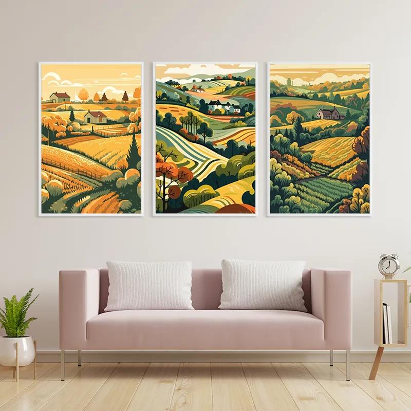 Картина на многоплатна основа Farm Set mockup 3