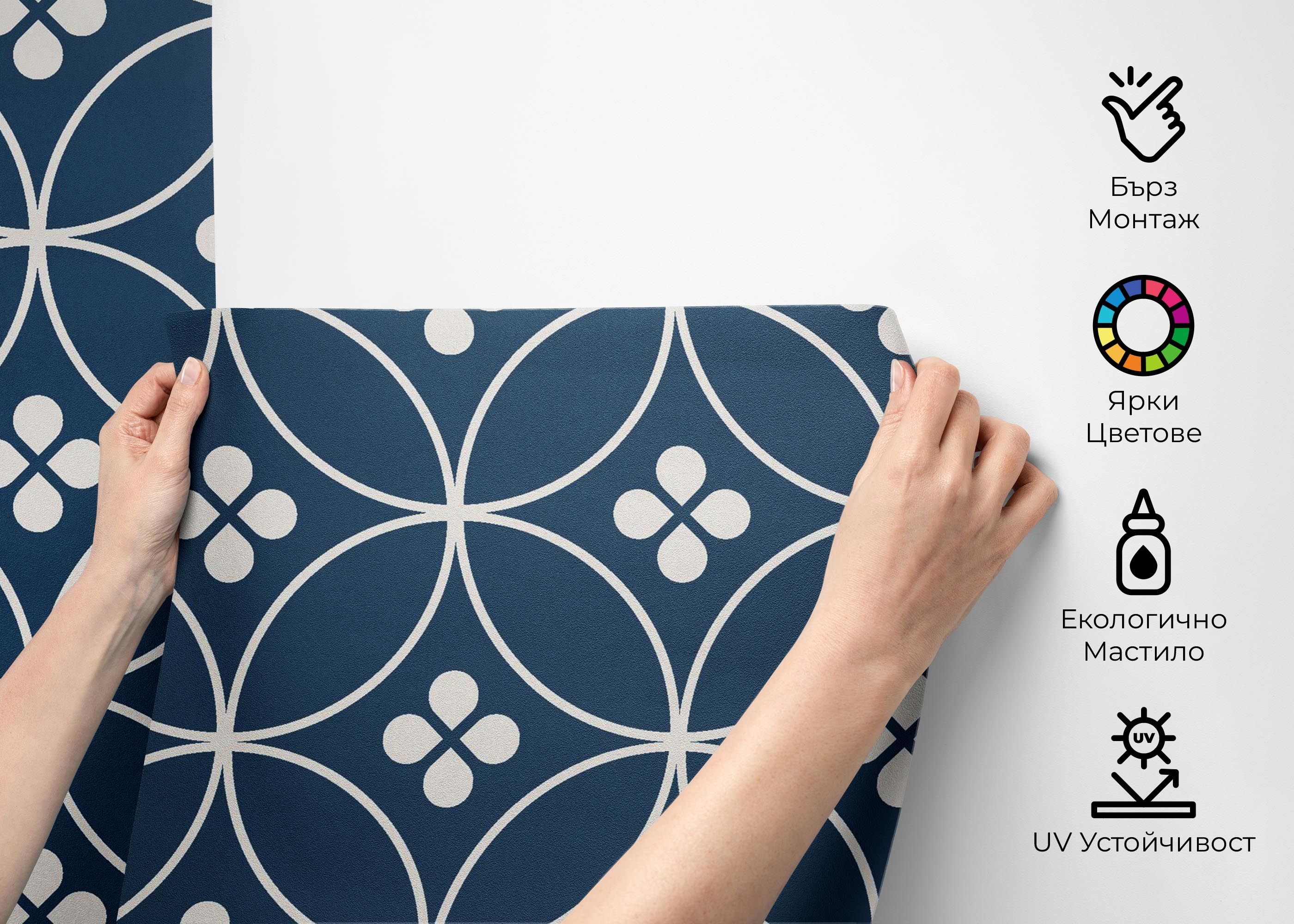 Blue Circle Flower mockup 2