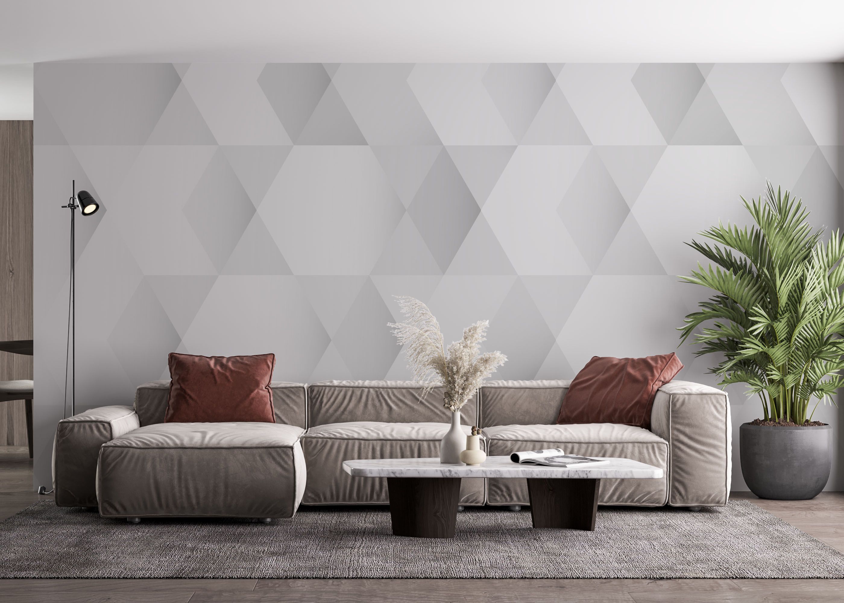 Grey Hexagonal Art mockup 4