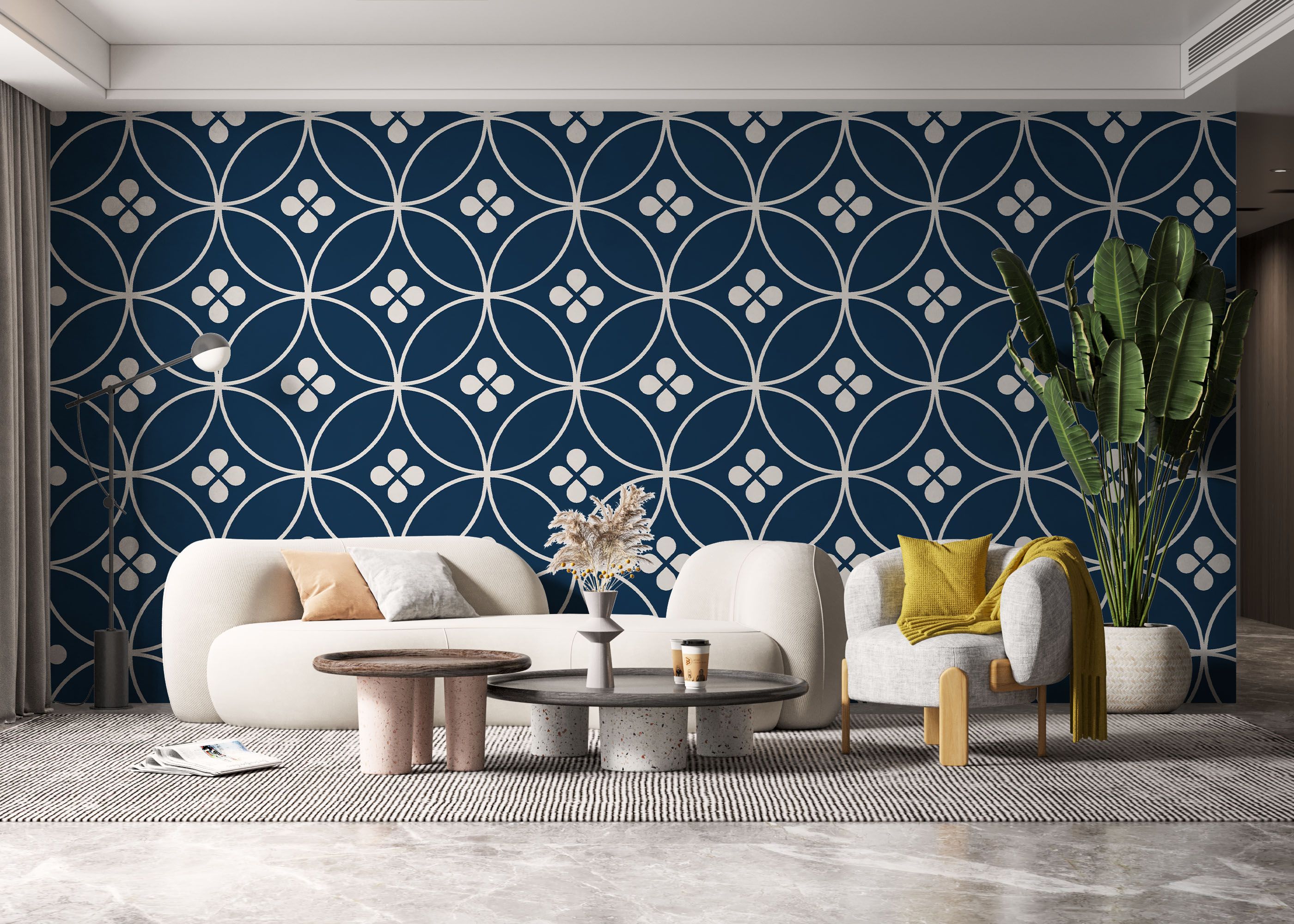 Blue Circle Flower mockup 6