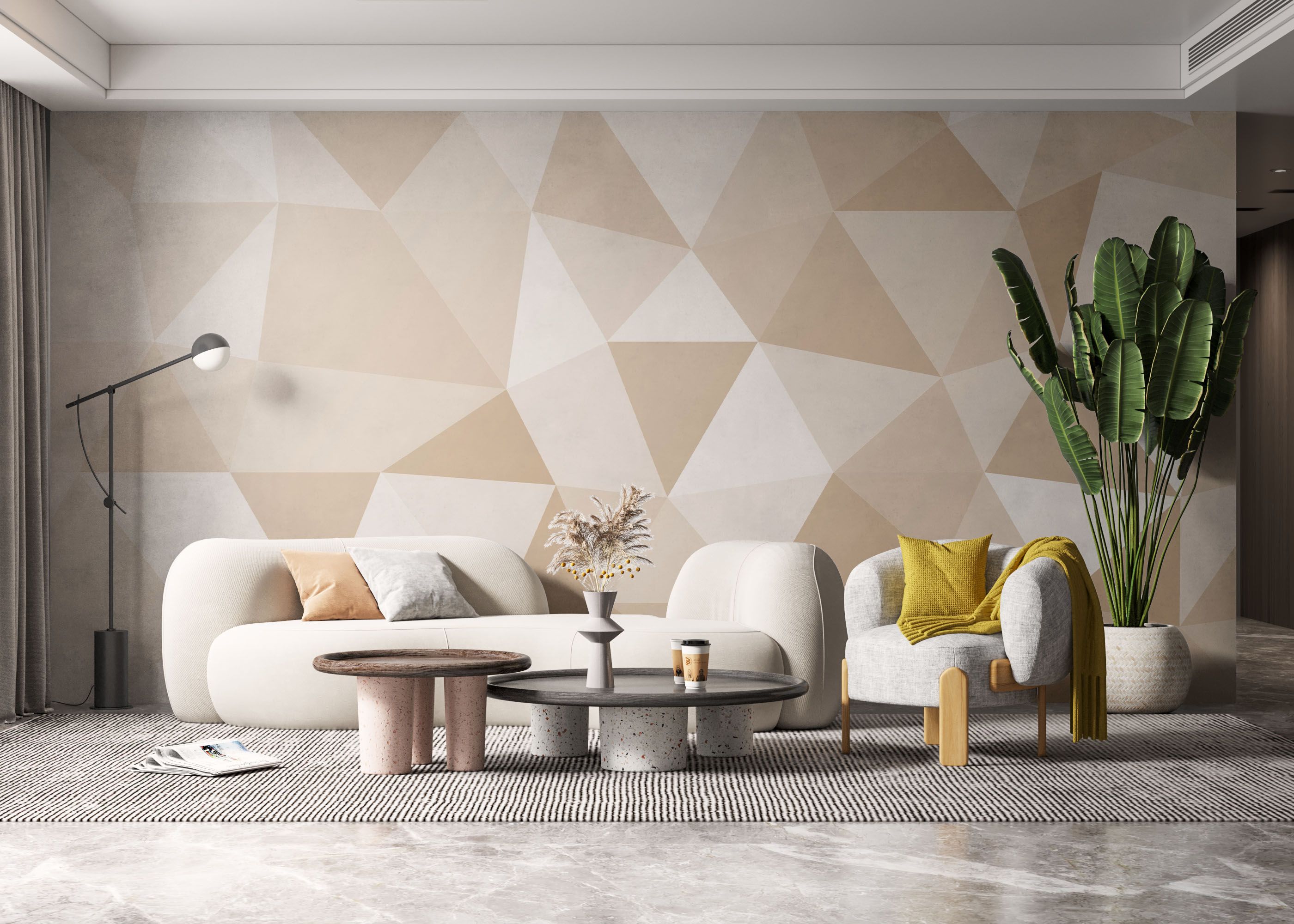 Cream Triangle Art mockup 6