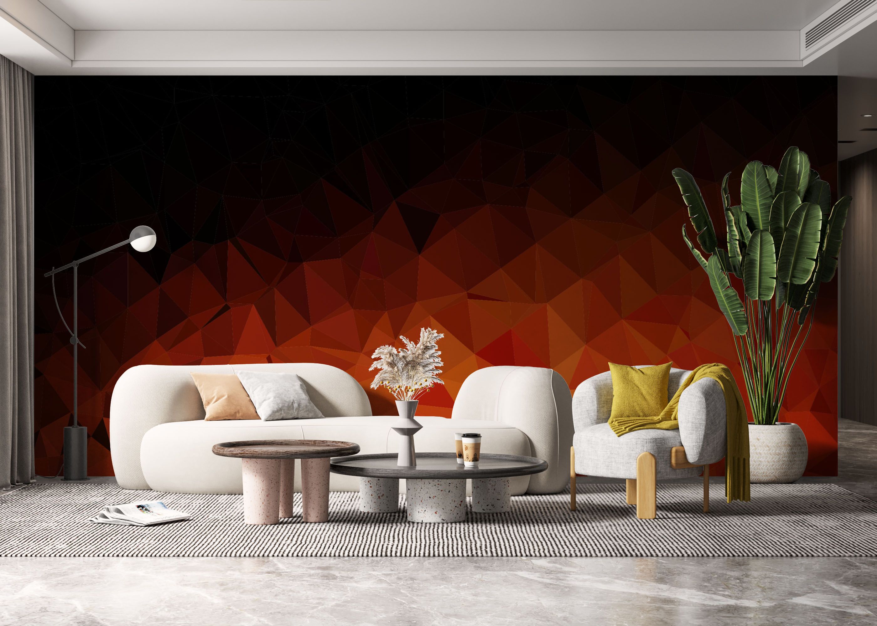 Lava Triangle Wall mockup 6