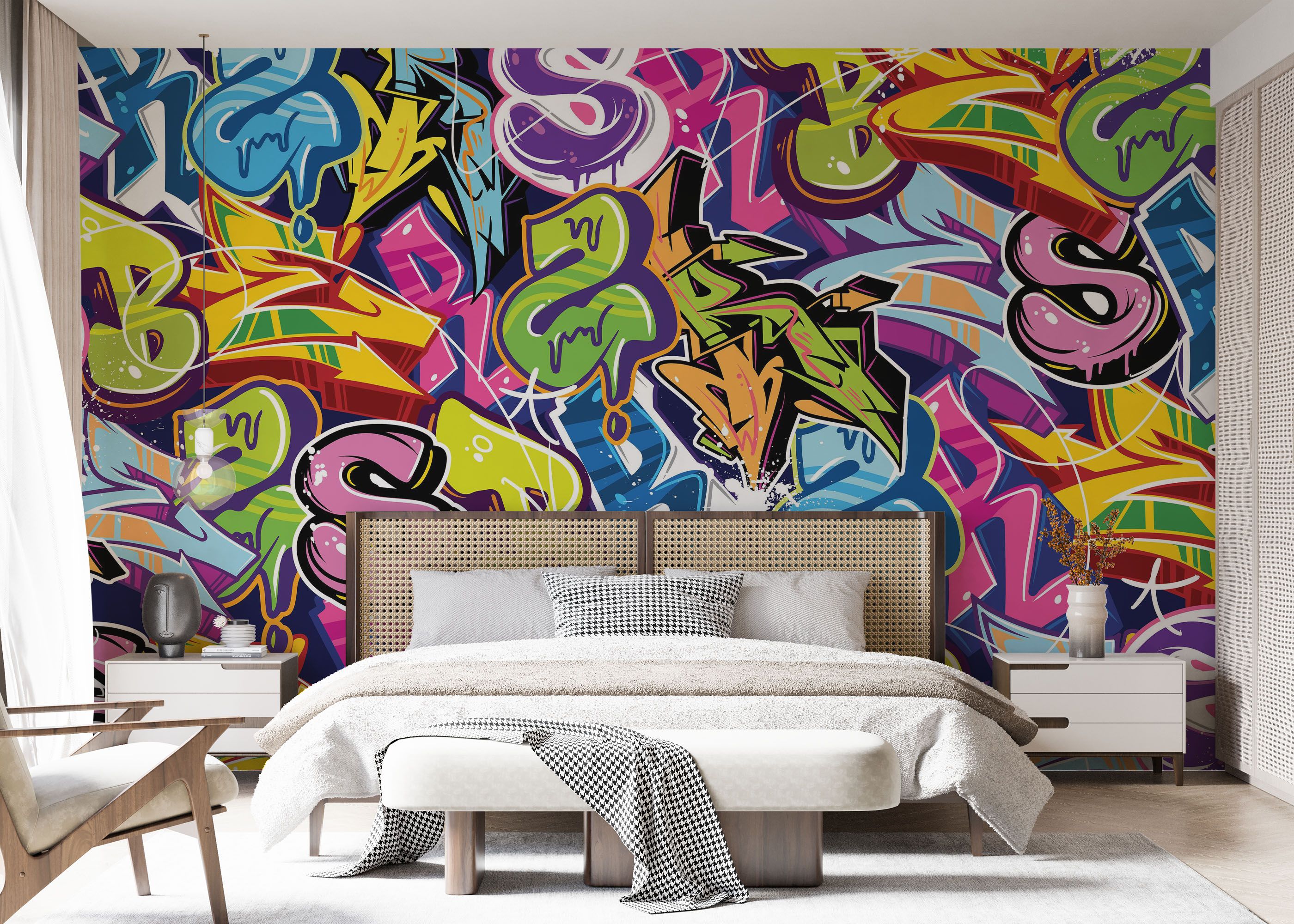 Colorful Lettter Graffiti mockup 7