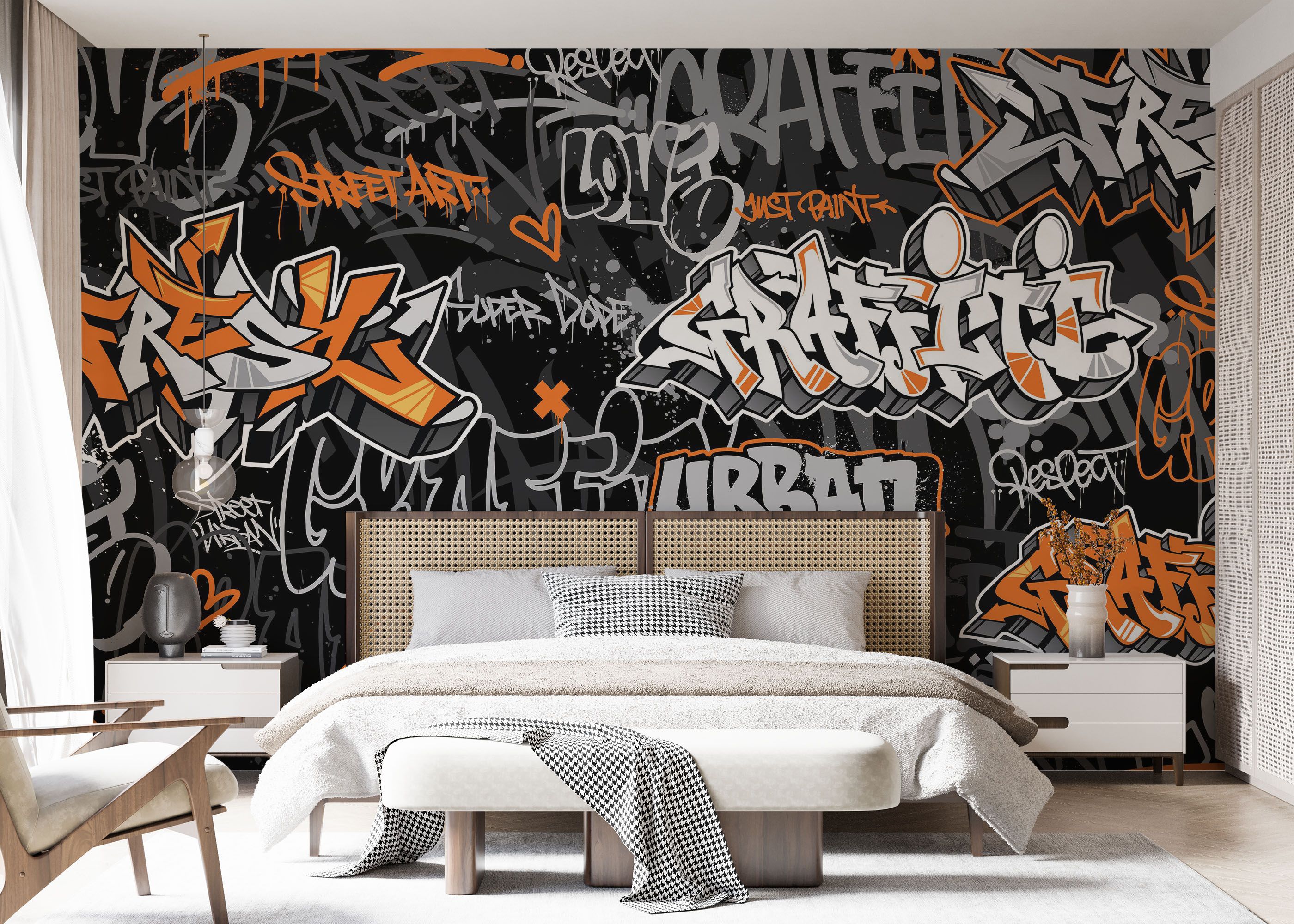 Graffiti Orange Grey mockup 7