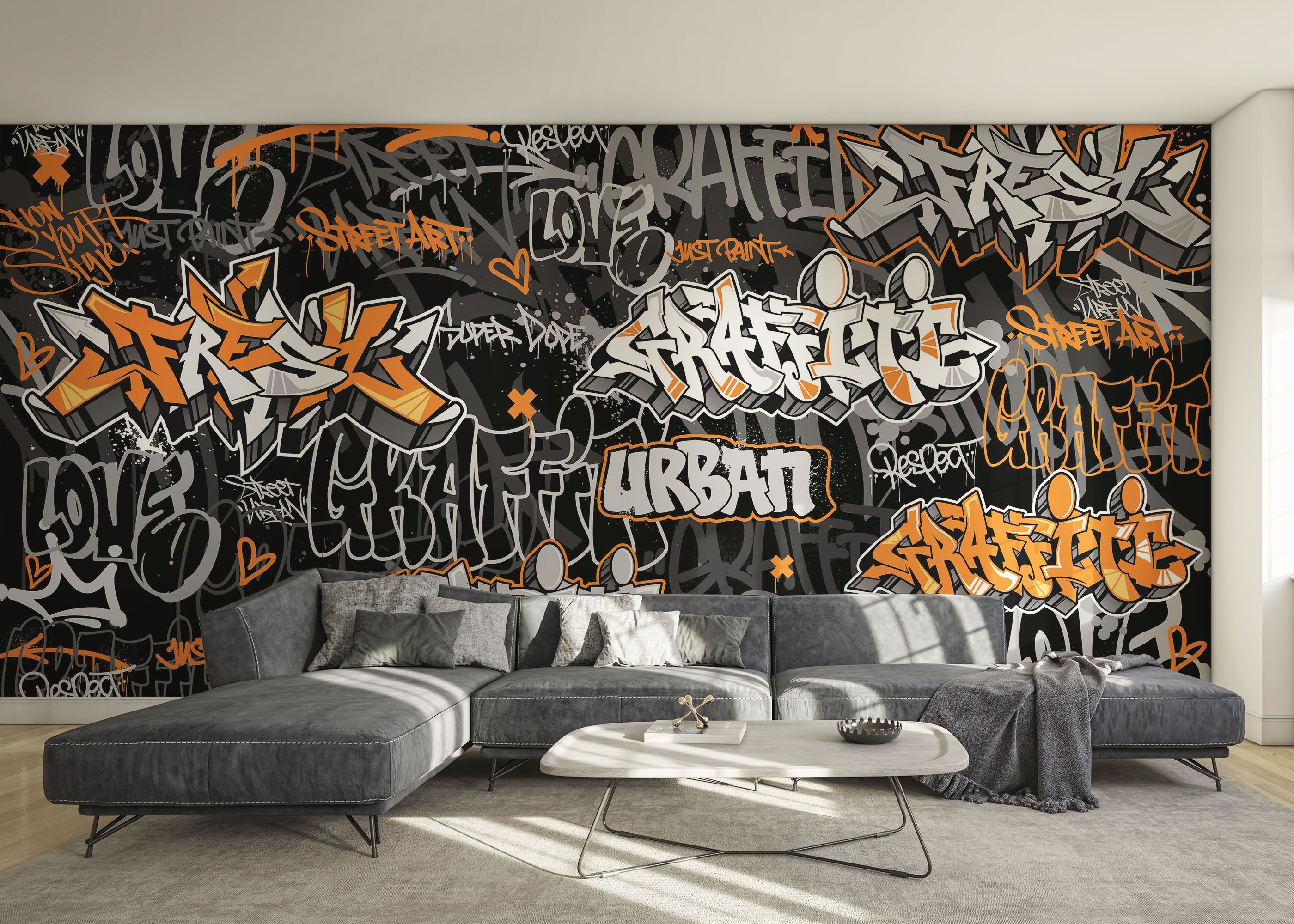 Graffiti Orange Grey mockup 0