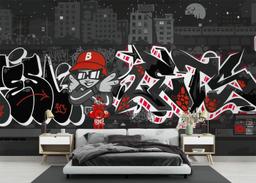 Graffiti Grey Wall mockup 3