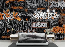 Graffiti Orange Grey mockup 3