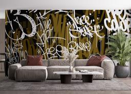 Brown White Graffiti mockup 4