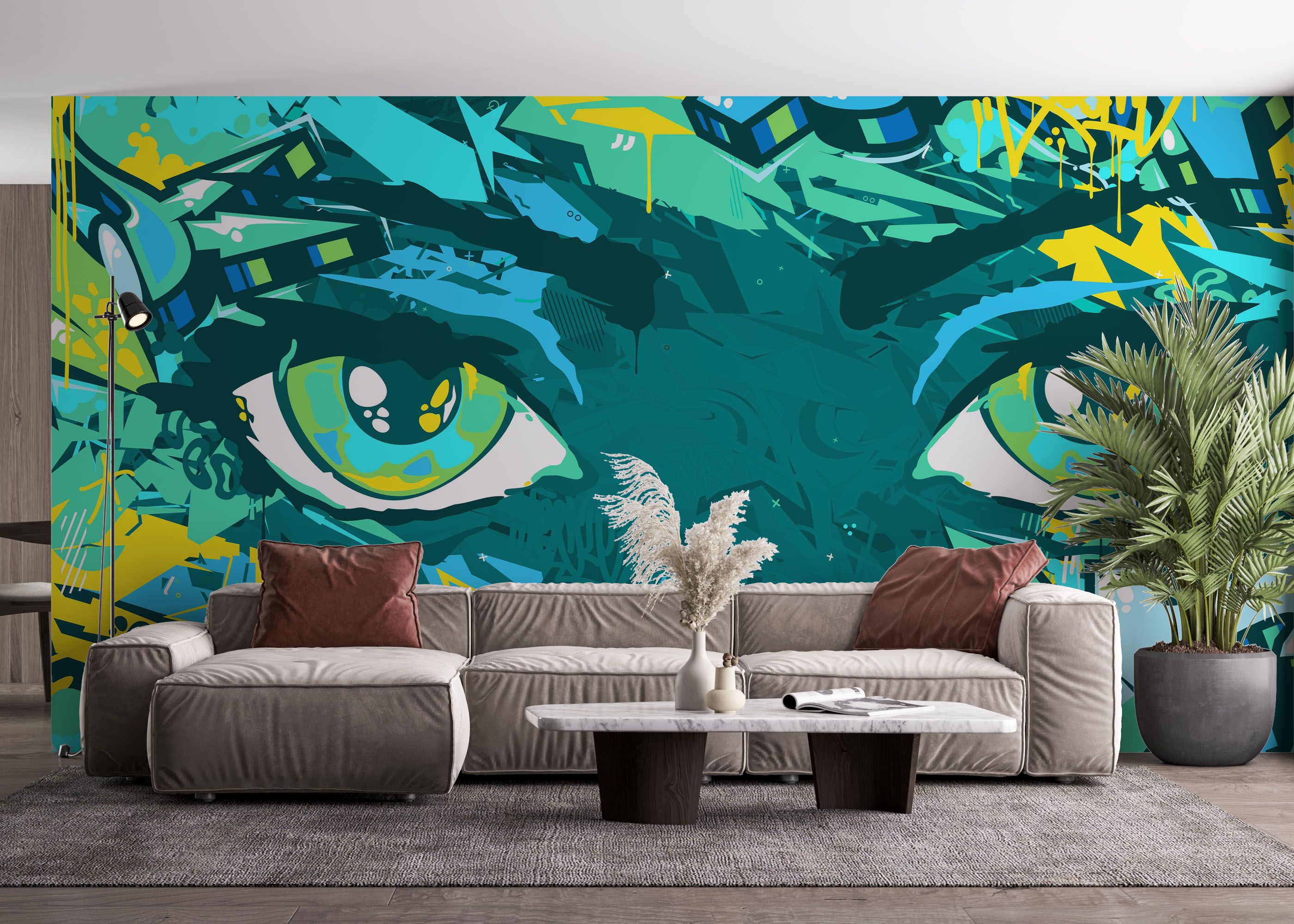 Graffiti Green Eyes mockup 4