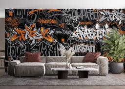 Graffiti Orange Grey mockup 4