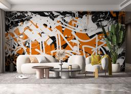Orange Grey Graffiti mockup 6