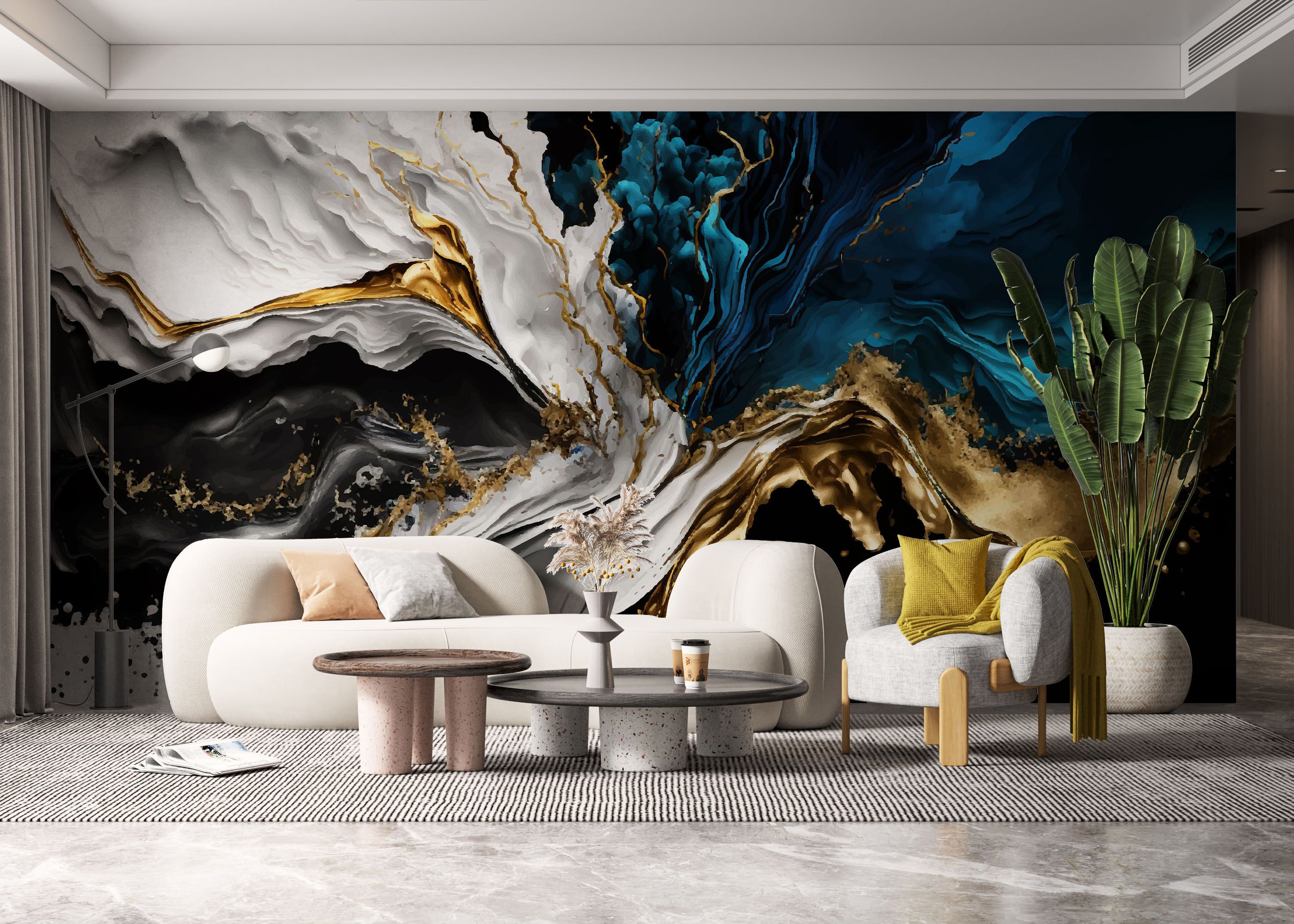 Blue Splash Marble mockup 6