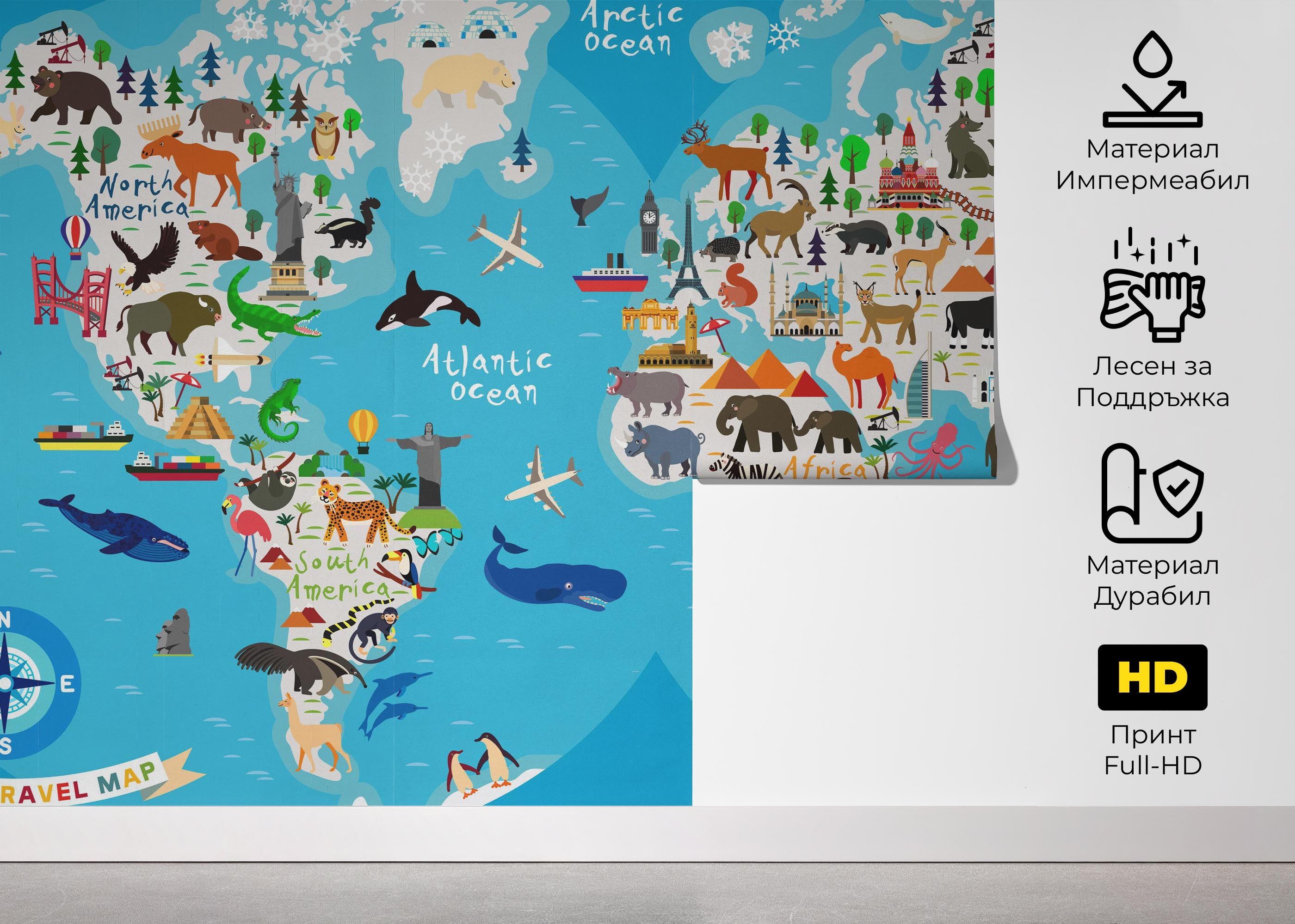 World Map Animals mockup 5