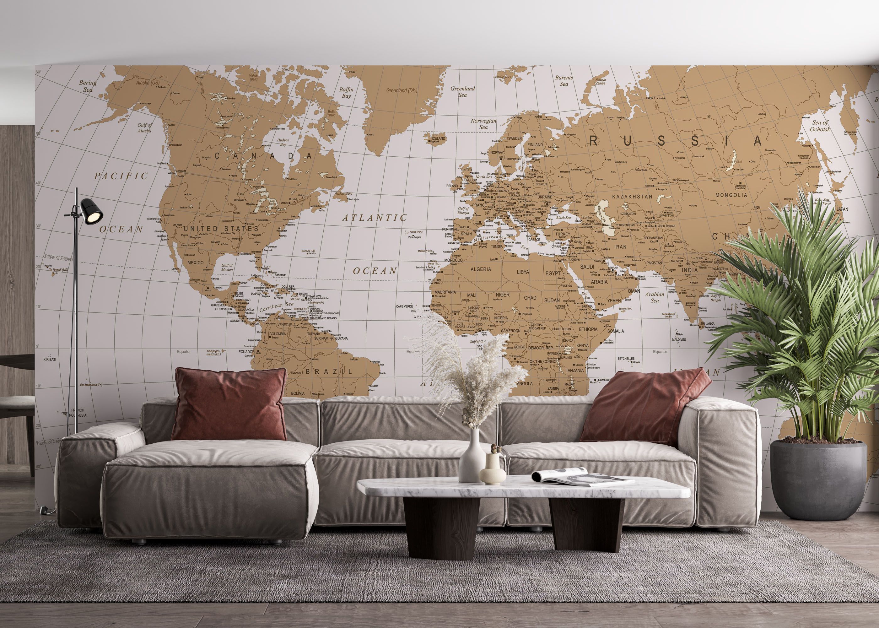 Cream White Map mockup 4