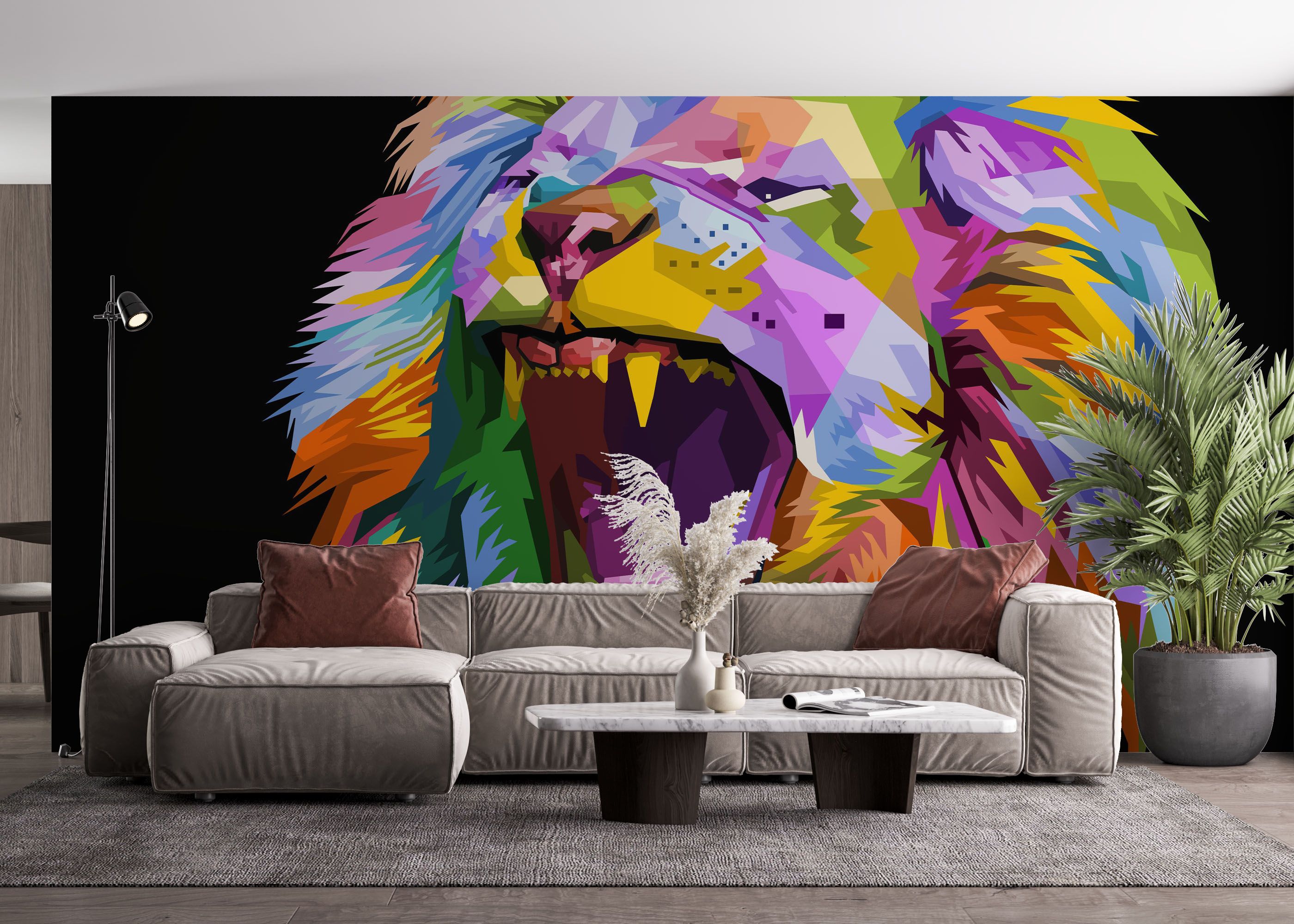Angry Lion Head mockup 4