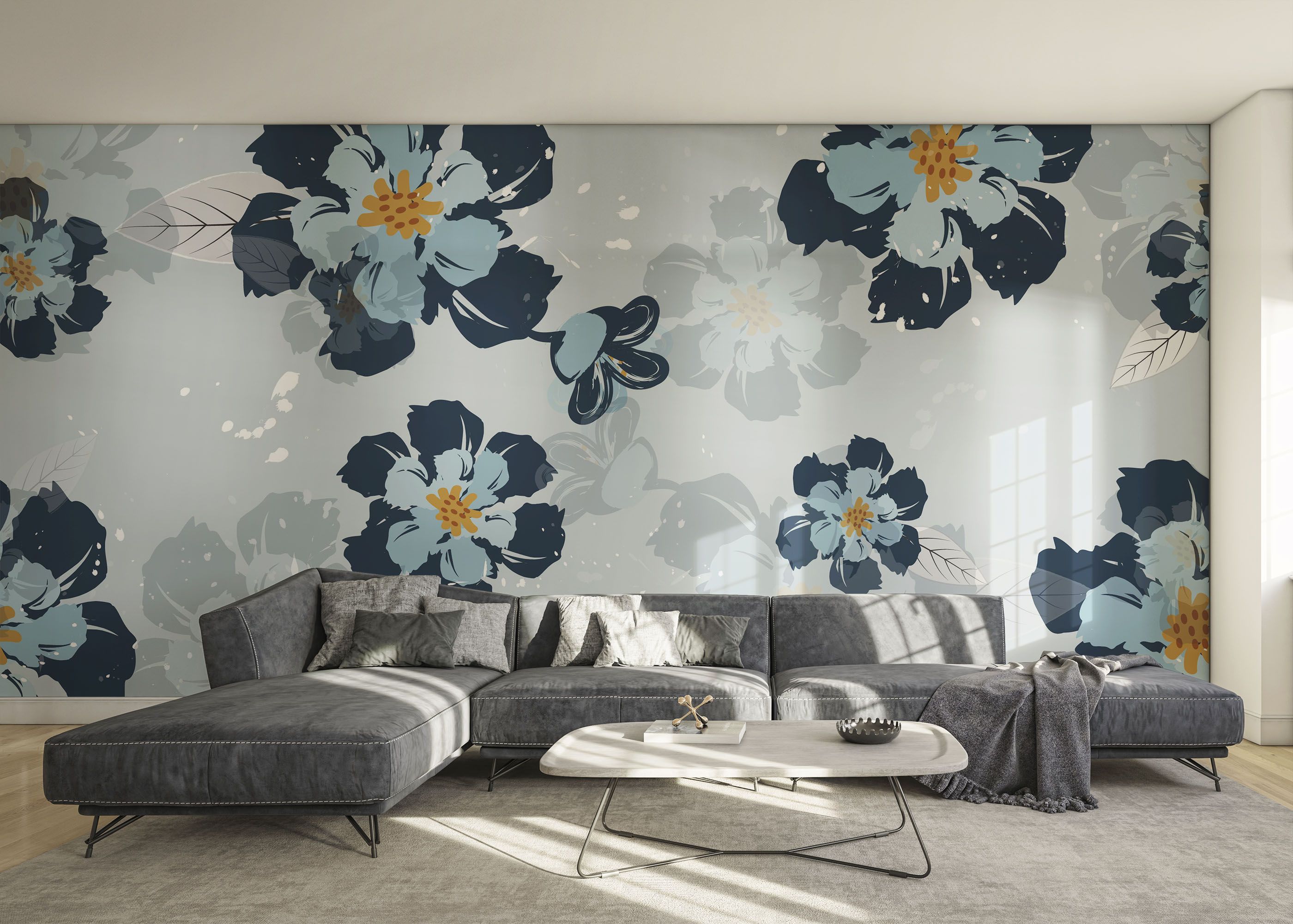 Dark Light Blue Flower mockup 0