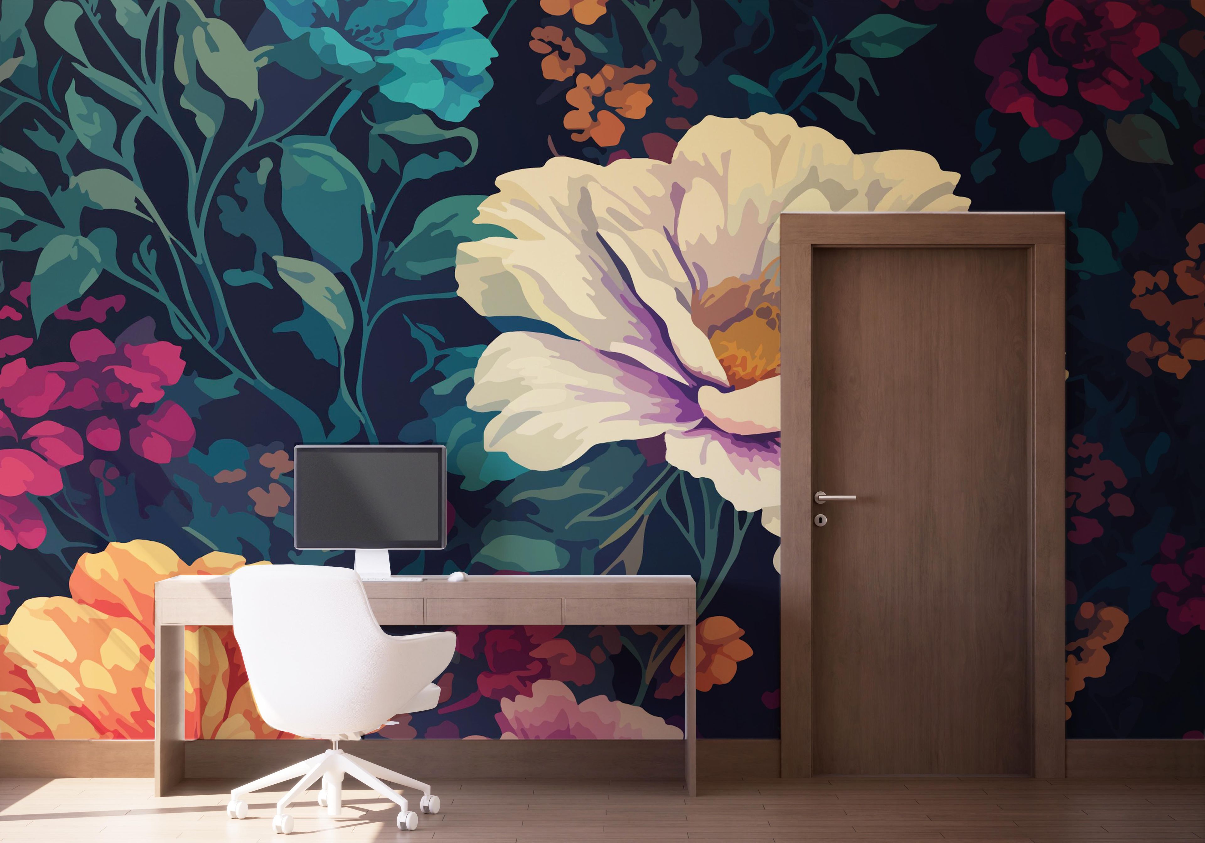 Colorful Flowers Art mockup 1