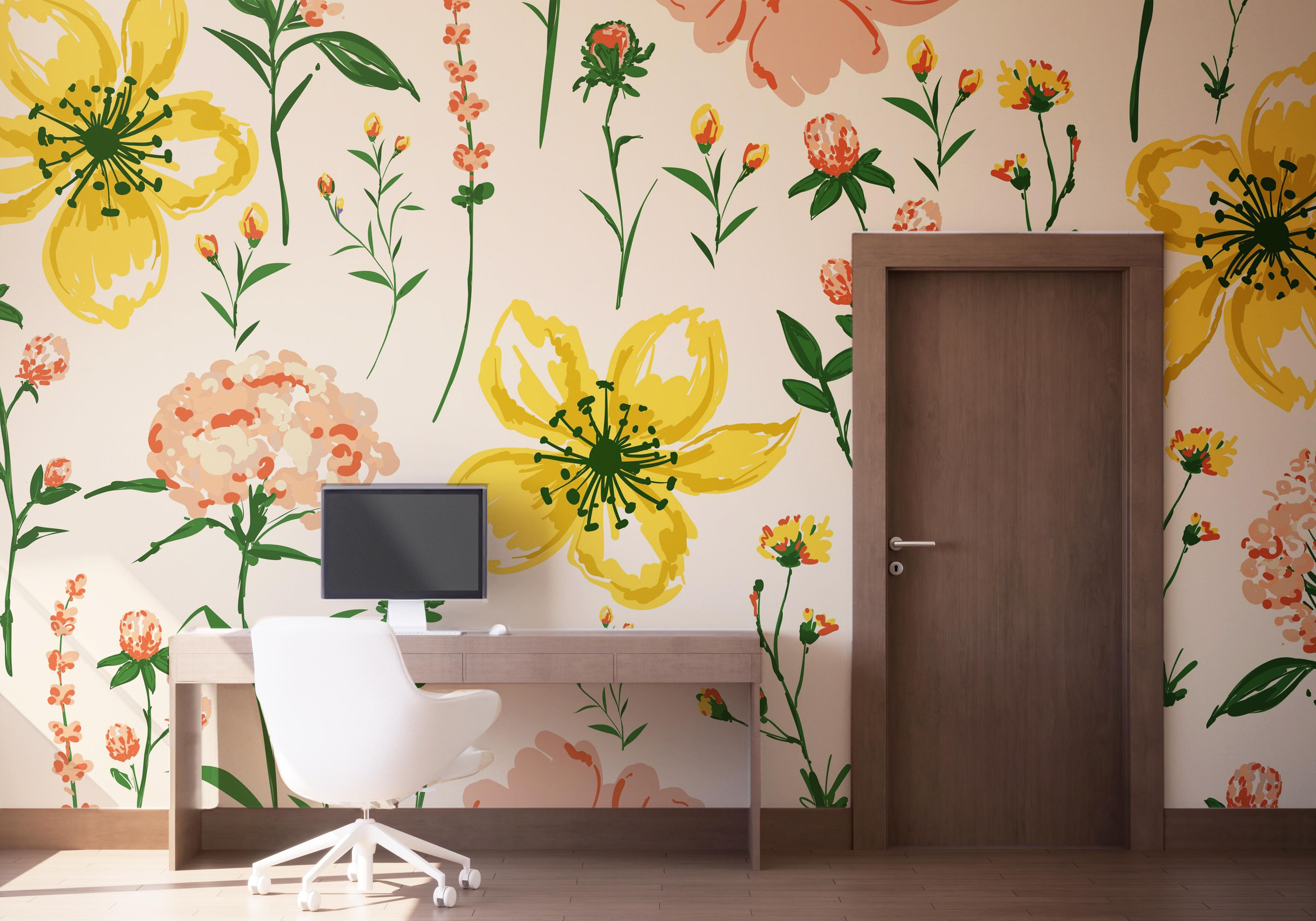 Yellow Pink Flower mockup 1