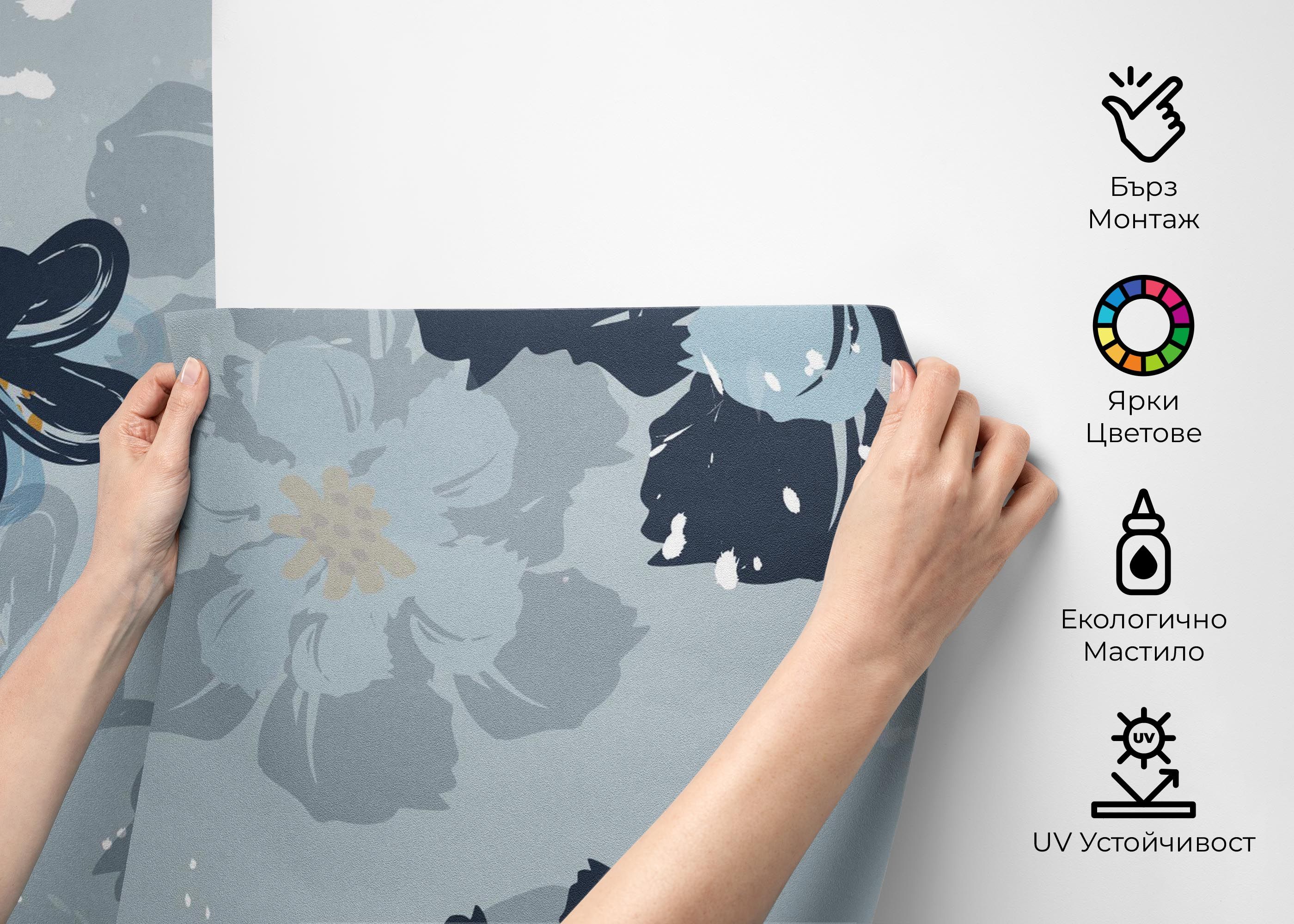 Dark Light Blue Flower mockup 2