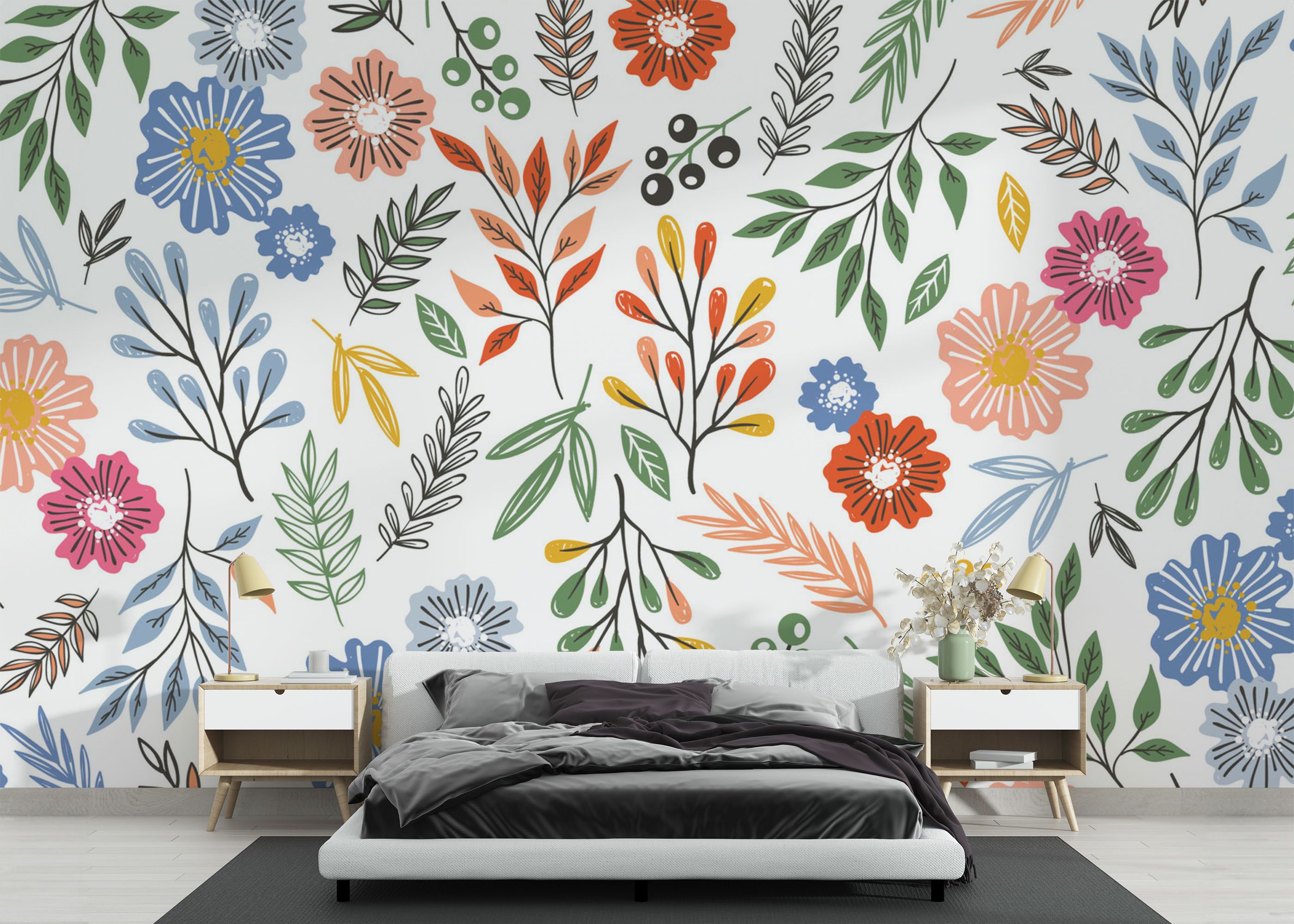Colored Flower Pattern mockup 3