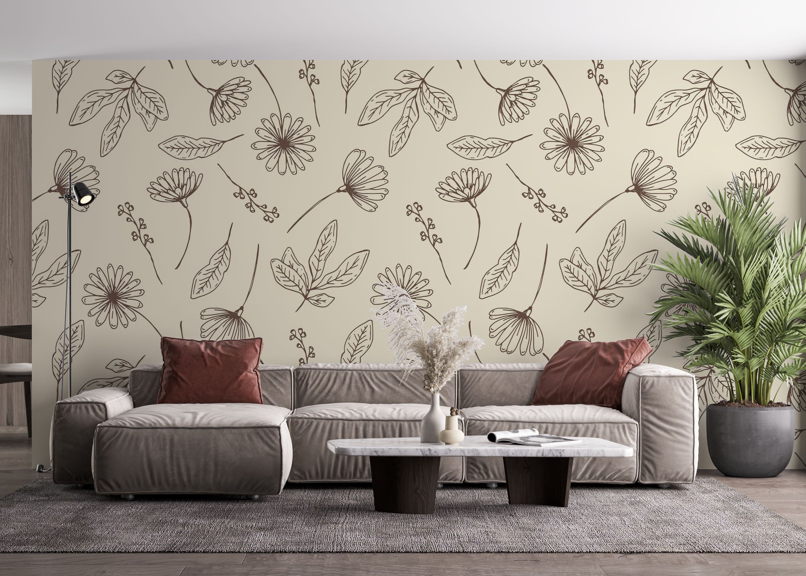 Brown Line Flower mockup 4