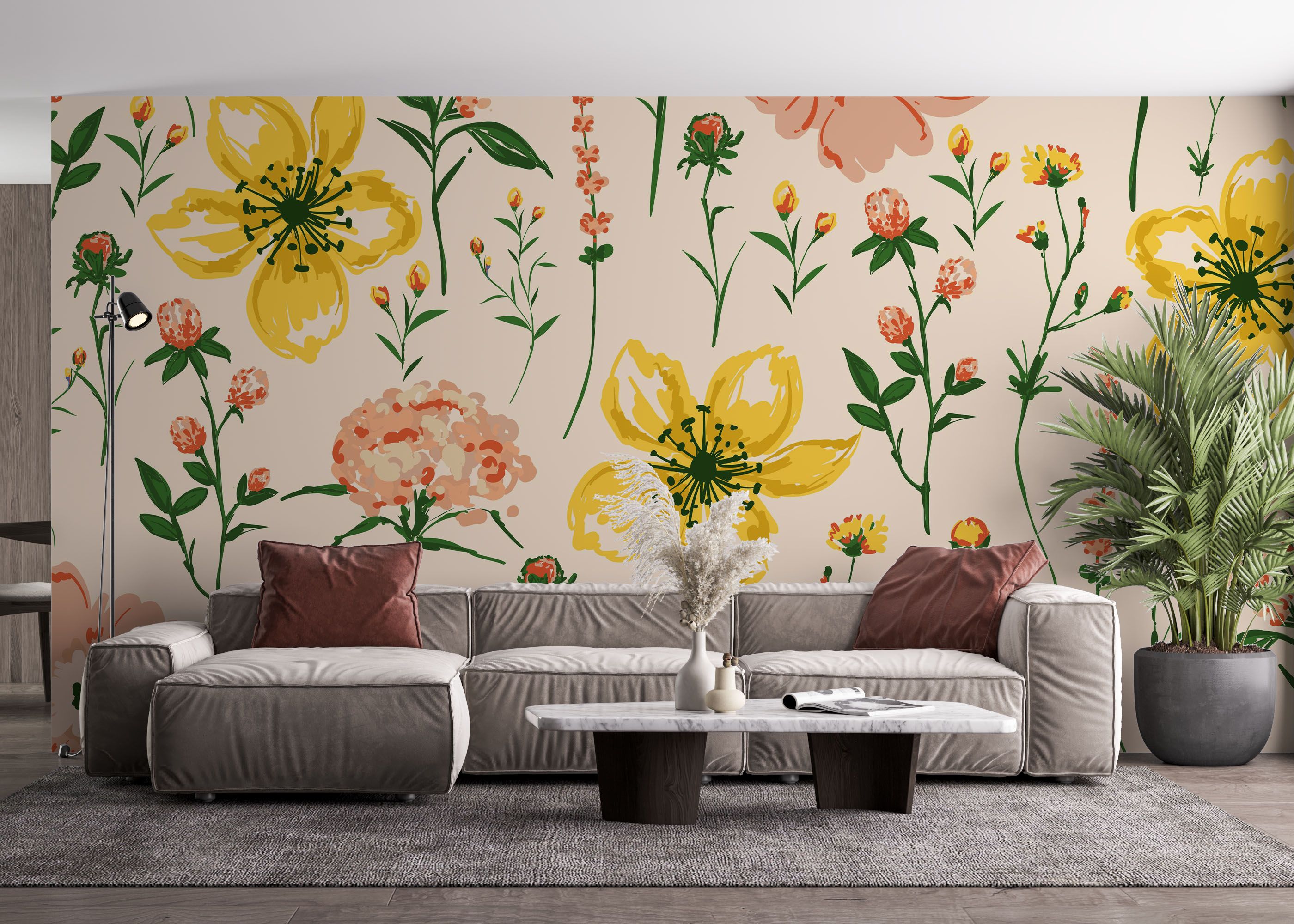 Yellow Pink Flower mockup 4