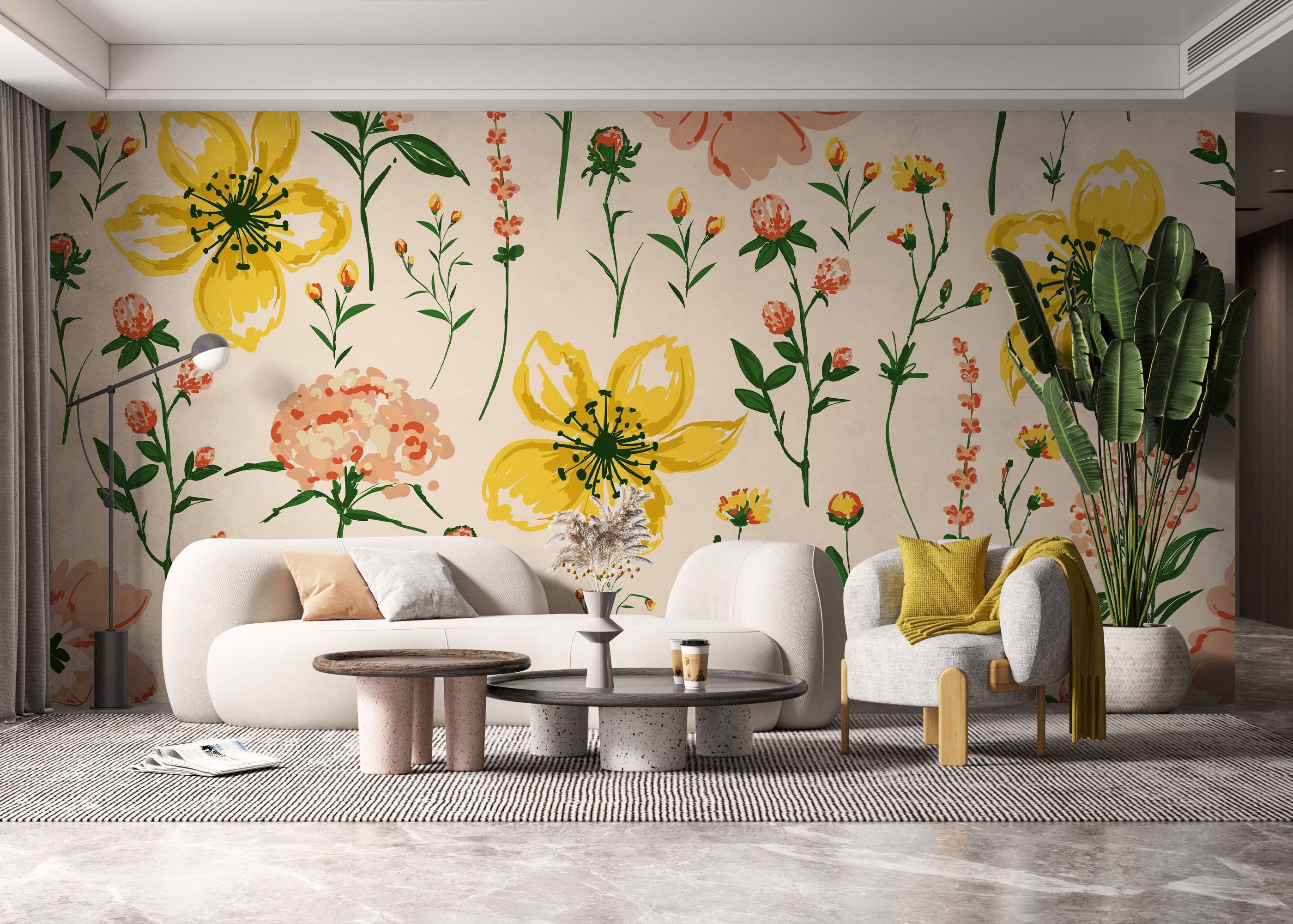 Yellow Pink Flower mockup 6