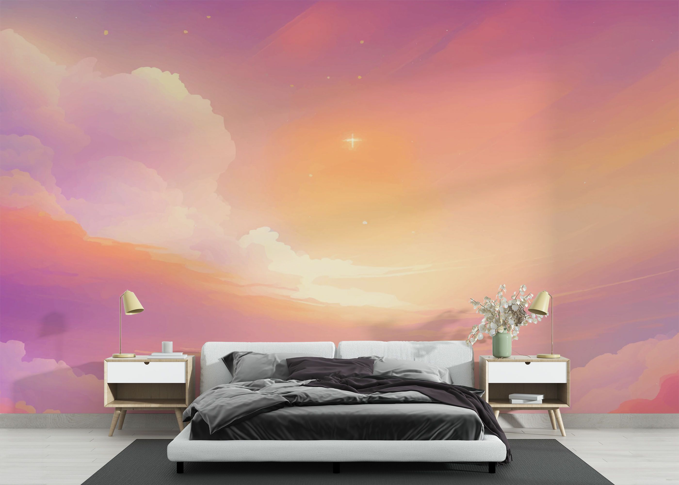 Orange Pink Clouds mockup 3