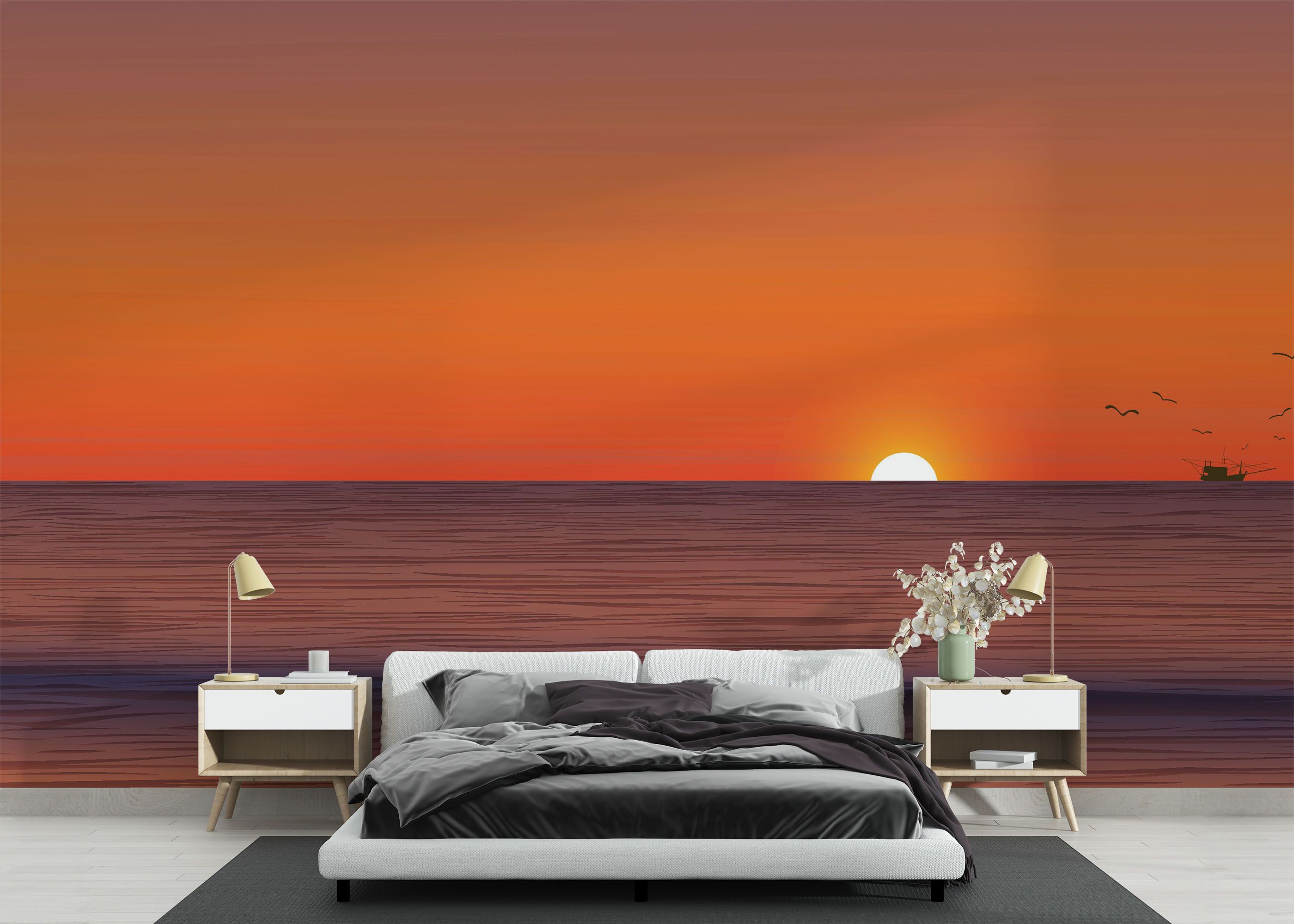 Sunset Green Boat mockup 3