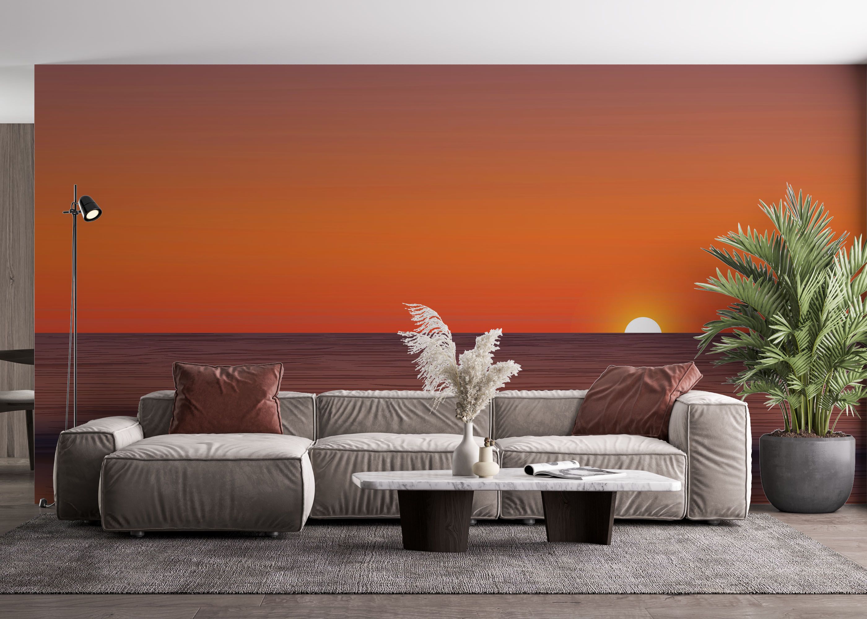 Sunset Green Boat mockup 4