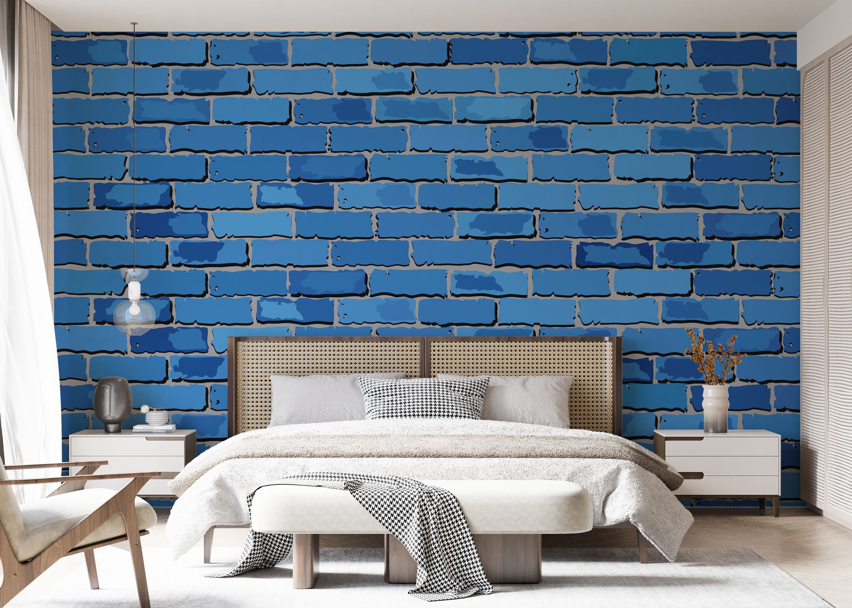 Blue Color Brick mockup 7