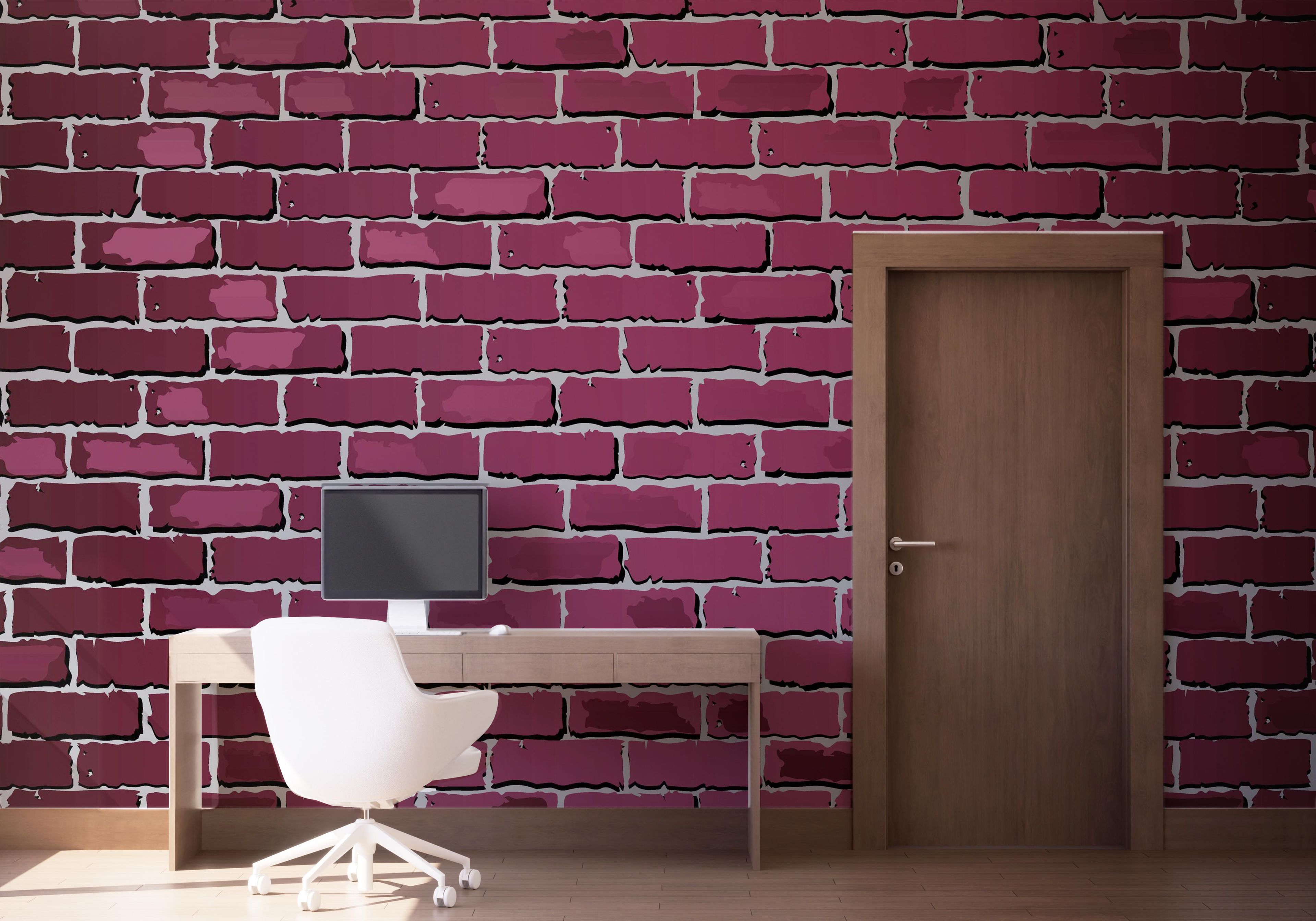 Burgundy Color Brick mockup 1