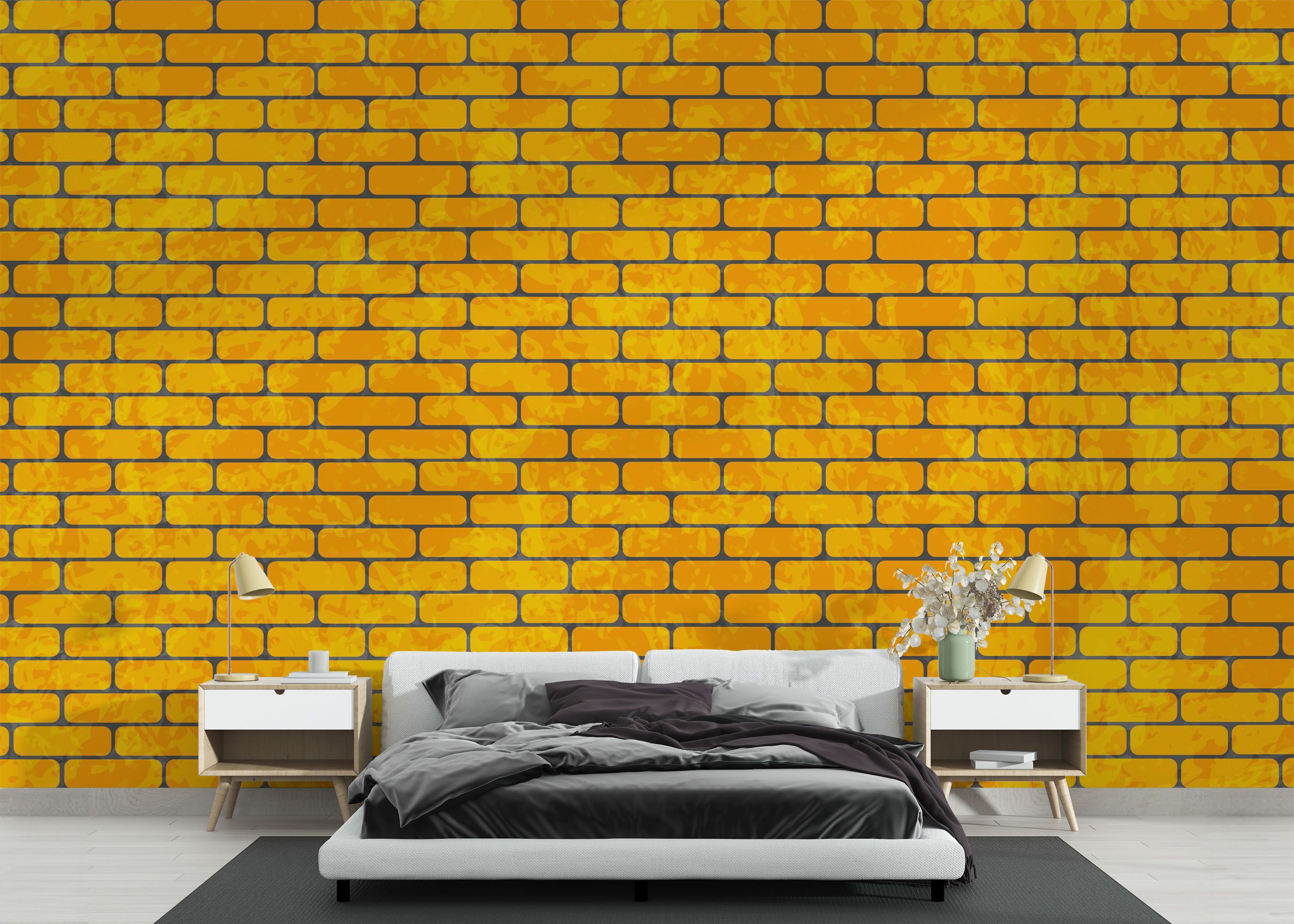 Gold Color Brick mockup 3
