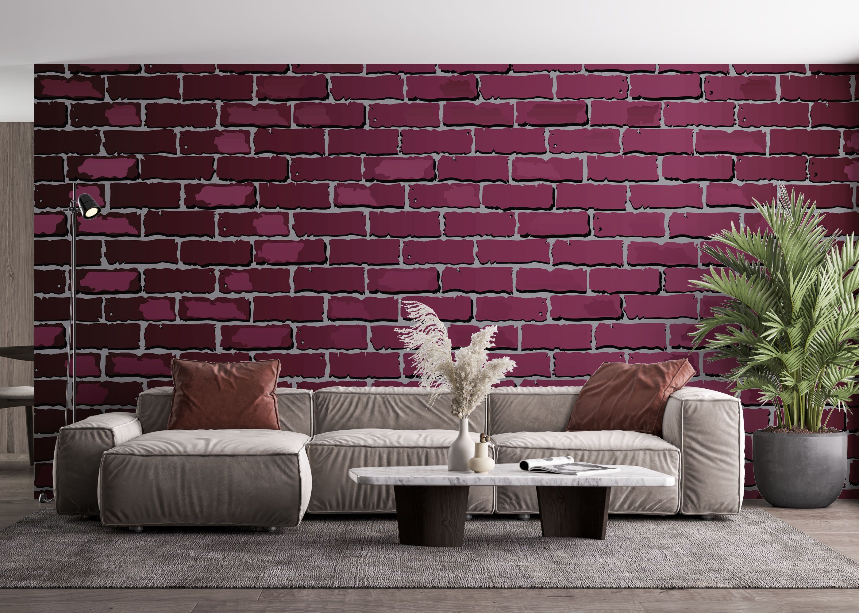 Burgundy Color Brick mockup 4