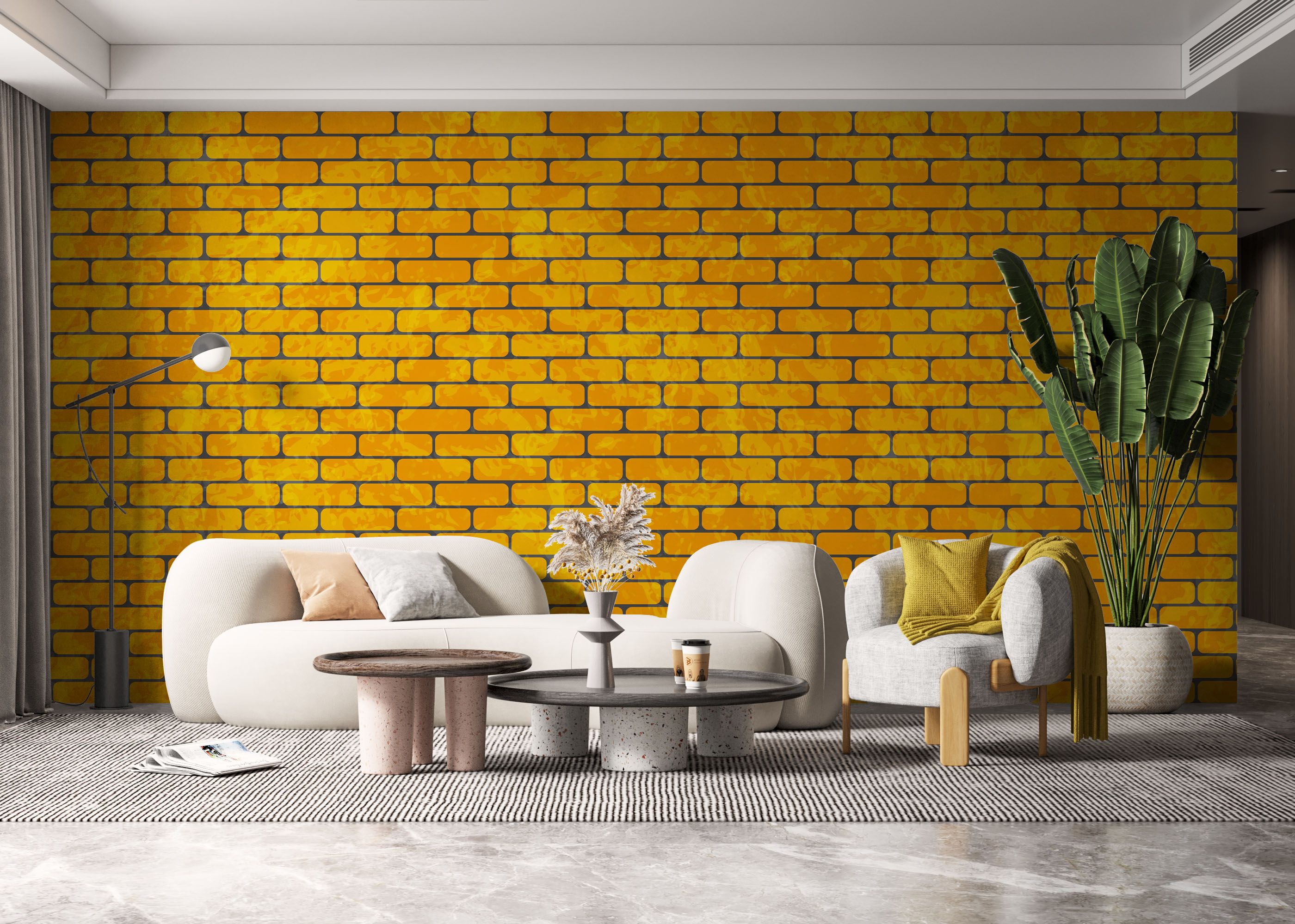 Gold Color Brick mockup 6