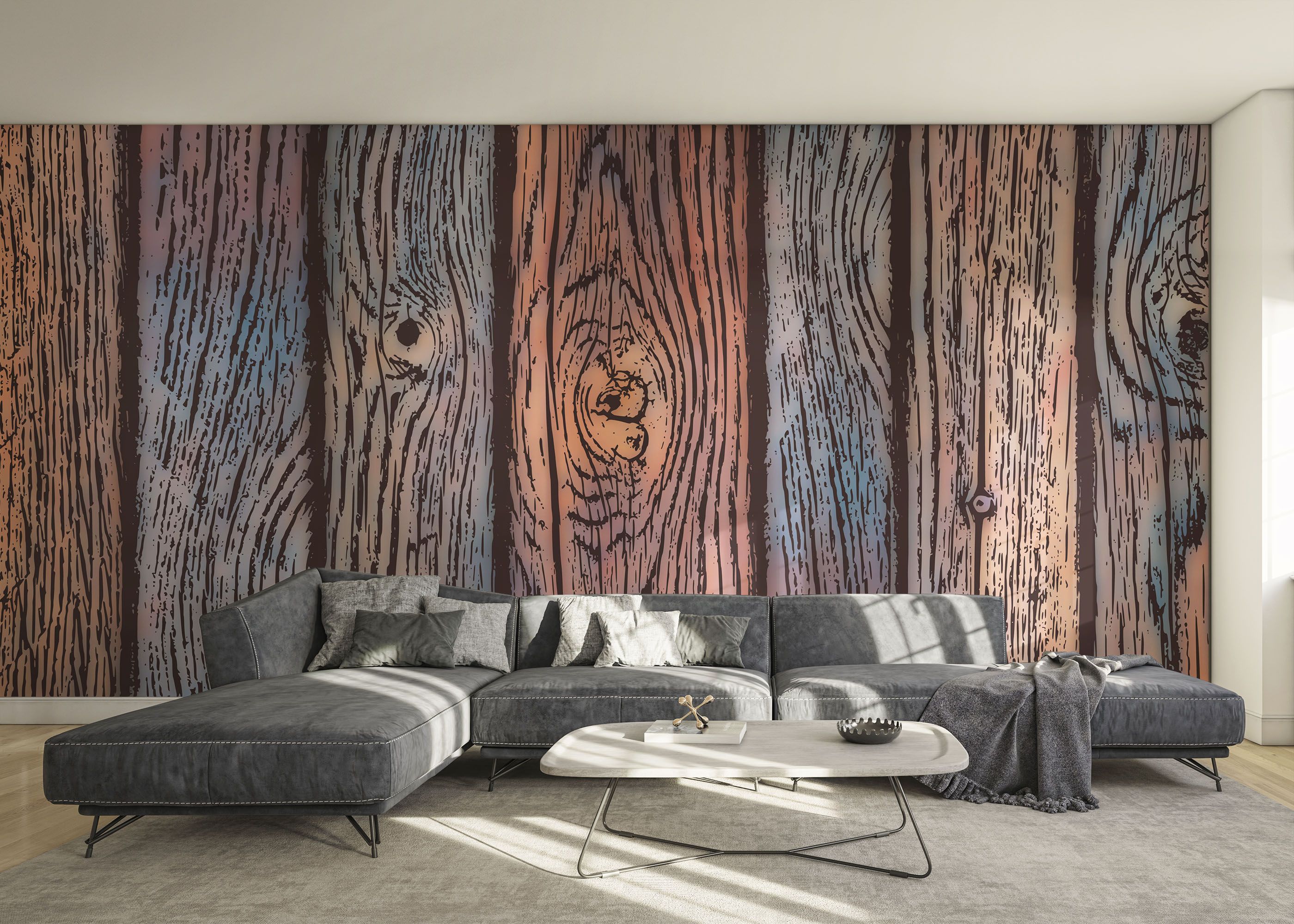Colorful Wood Wall mockup 0