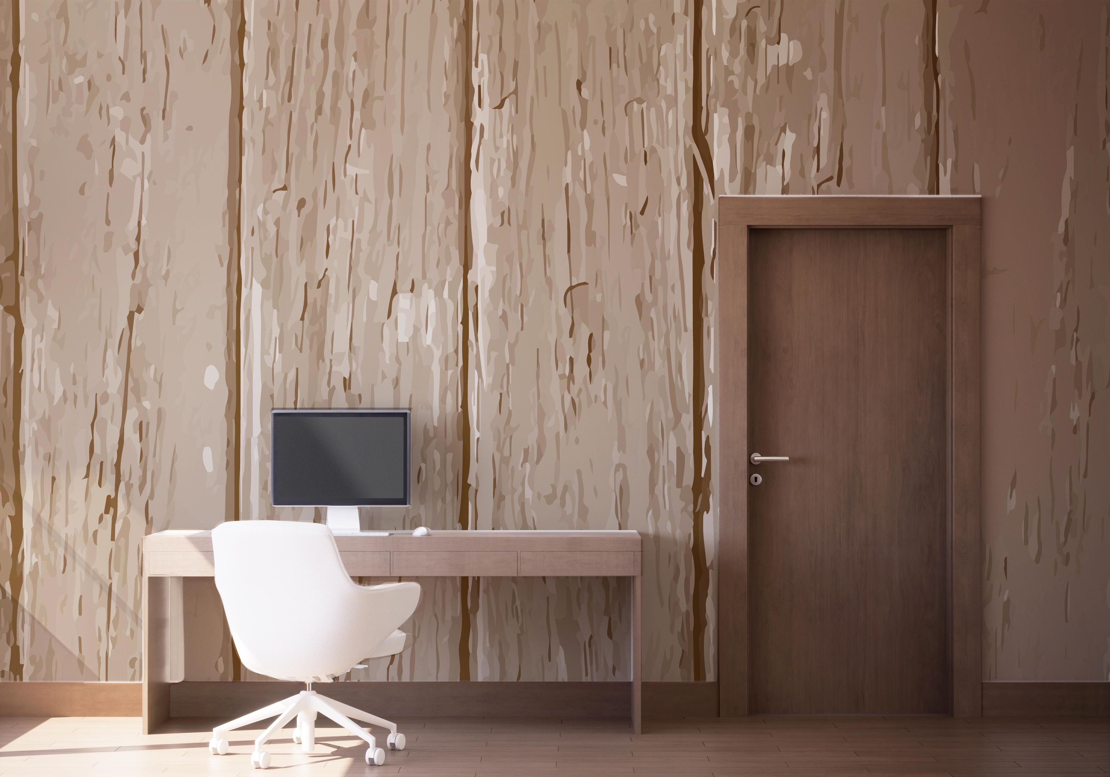 Cream Wooden Wall mockup 1