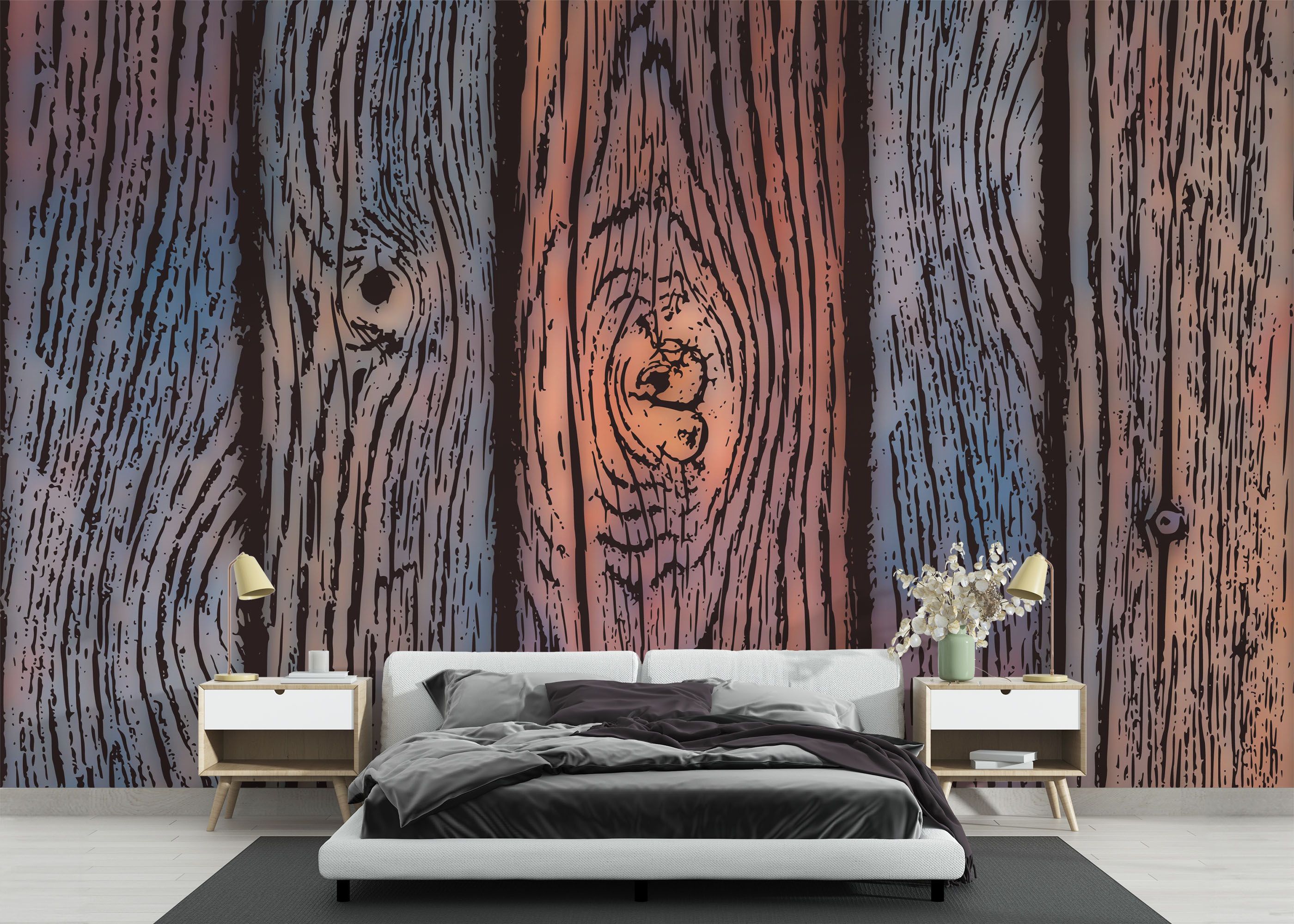 Colorful Wood Wall mockup 3