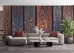 Colorful Wood Wall mockup 4