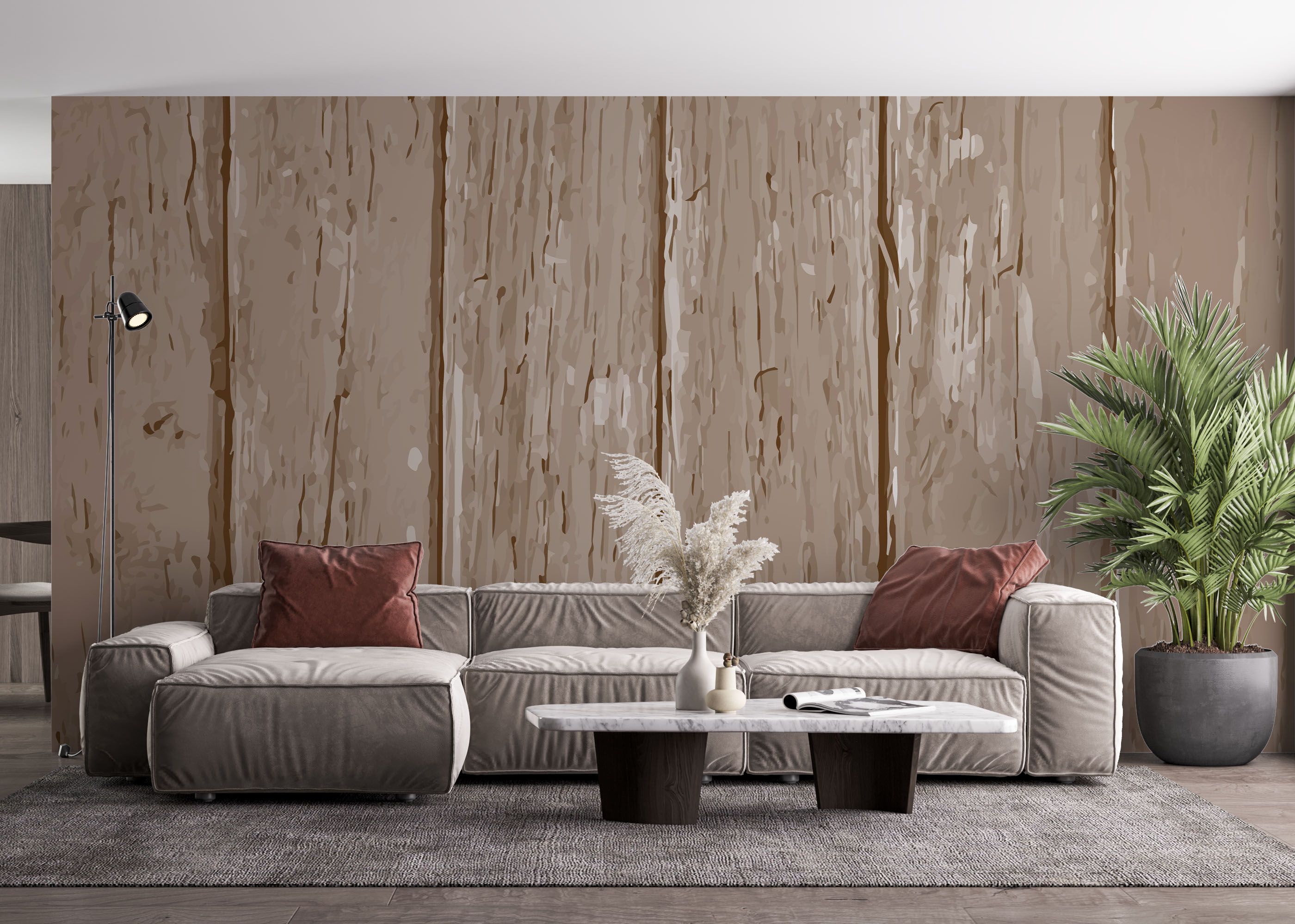 Cream Wooden Wall mockup 4
