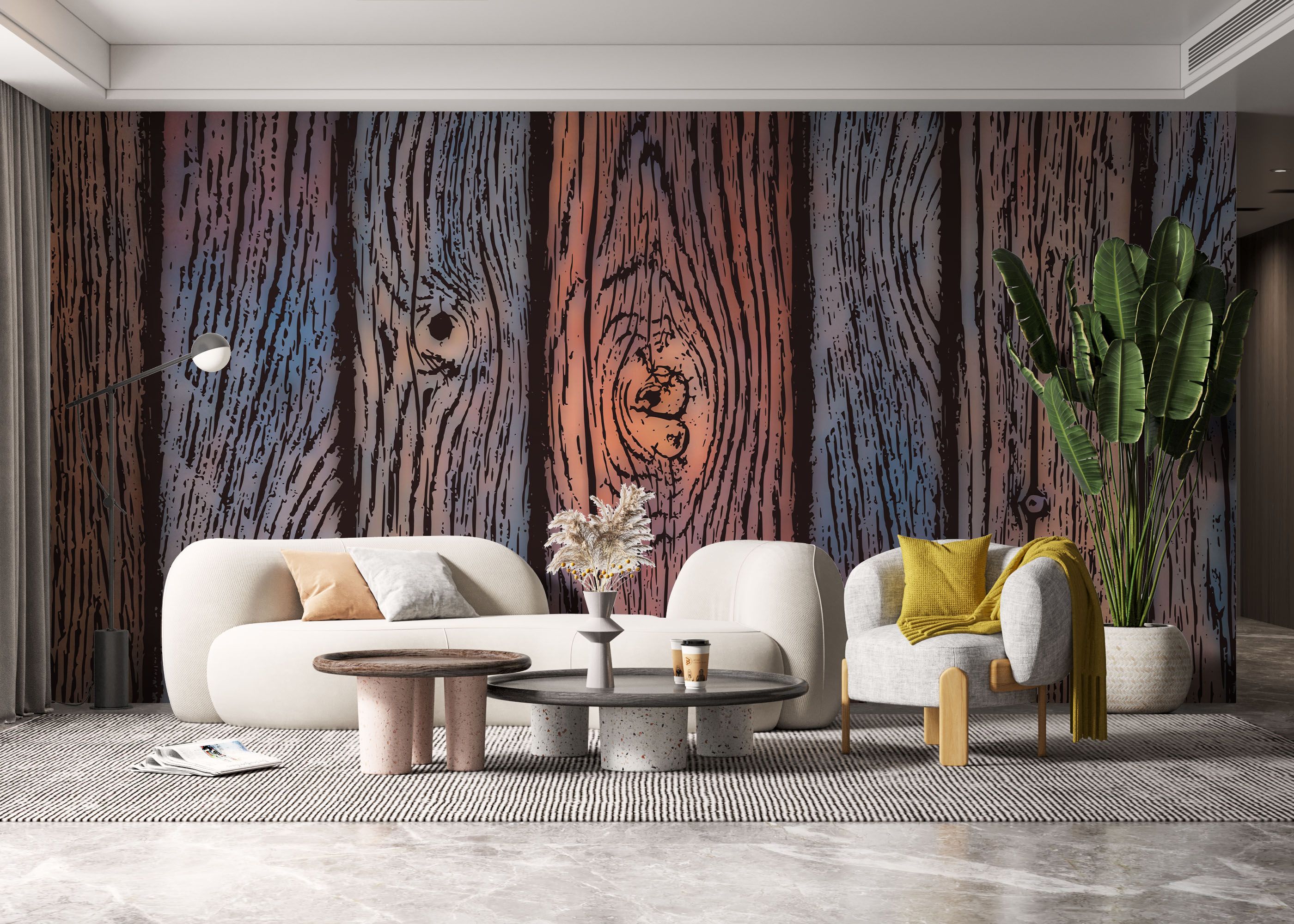 Colorful Wood Wall mockup 6