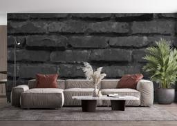 Dark Grey Stone Wall mockup 4