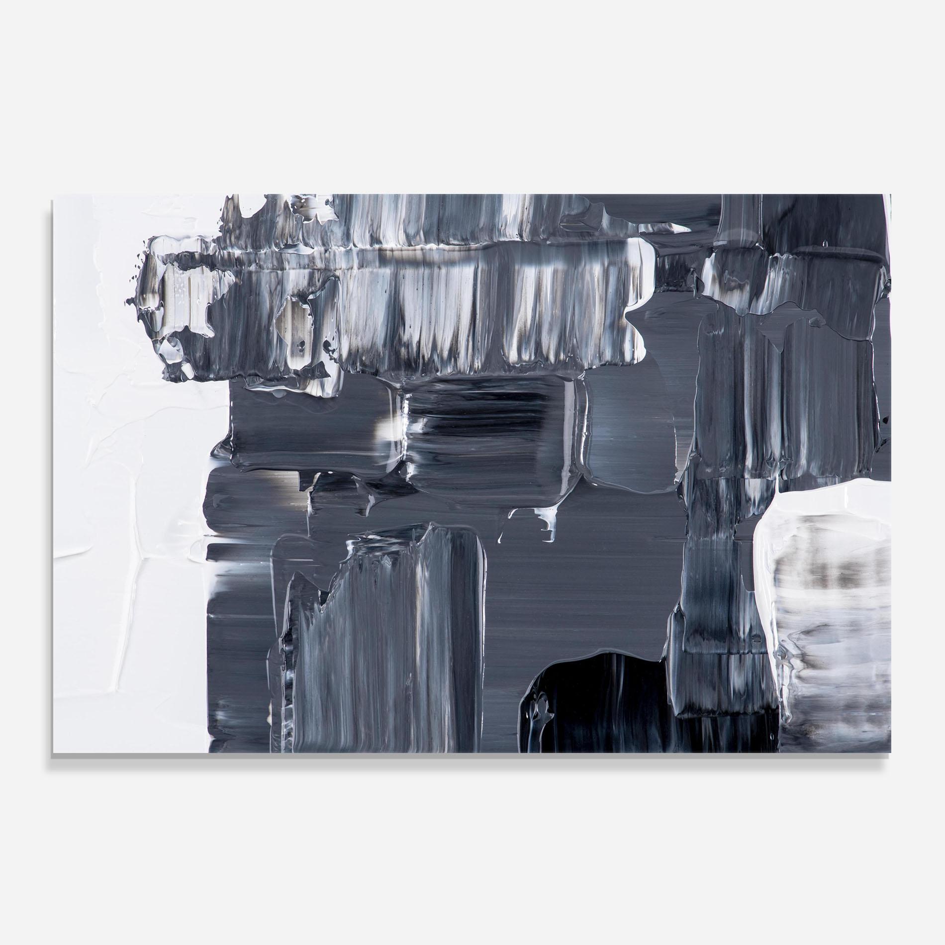 Стъклен панел за кухня Black Acrylic Painting mockup 0