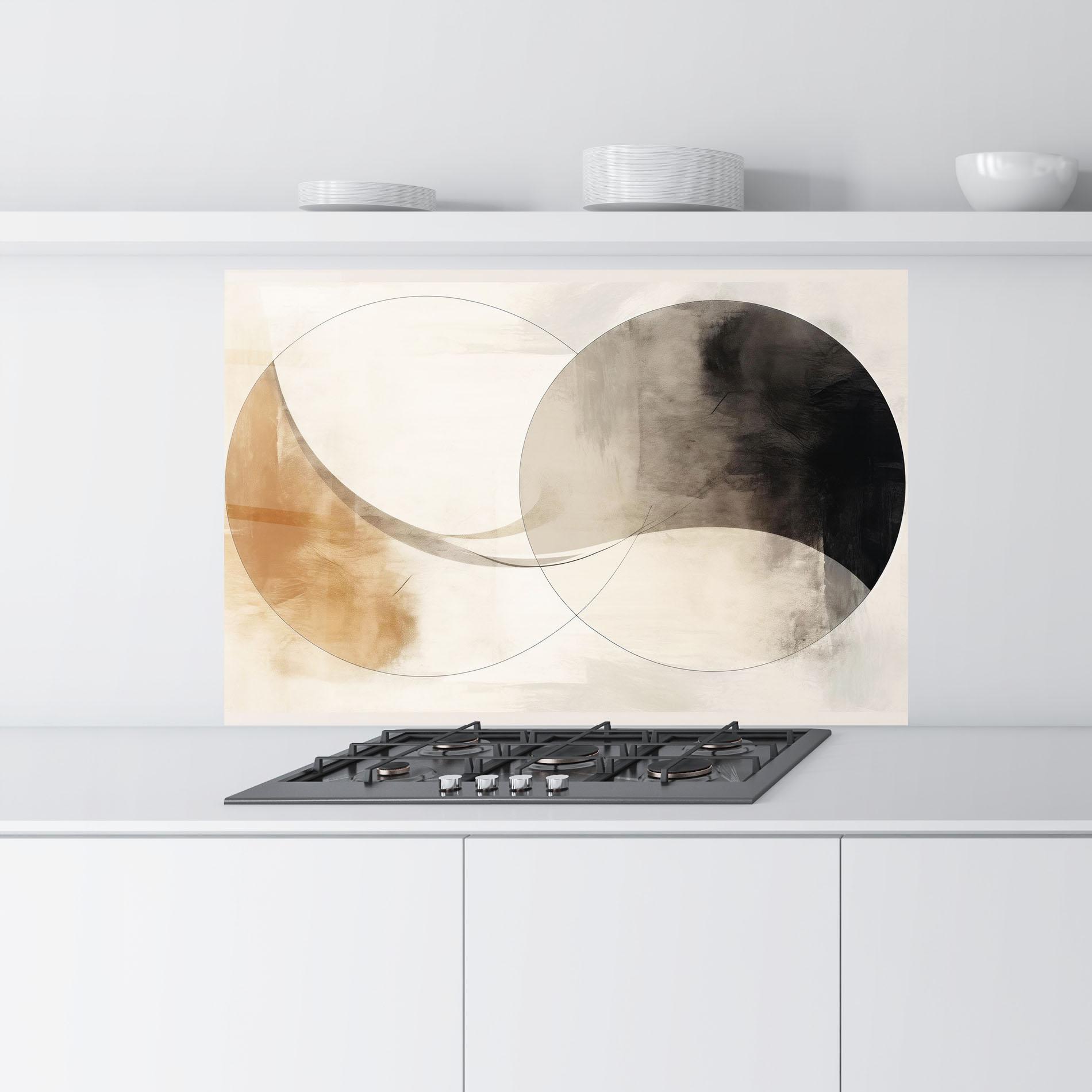 Стъклен панел за кухня Abstract Circle Painting mockup 9