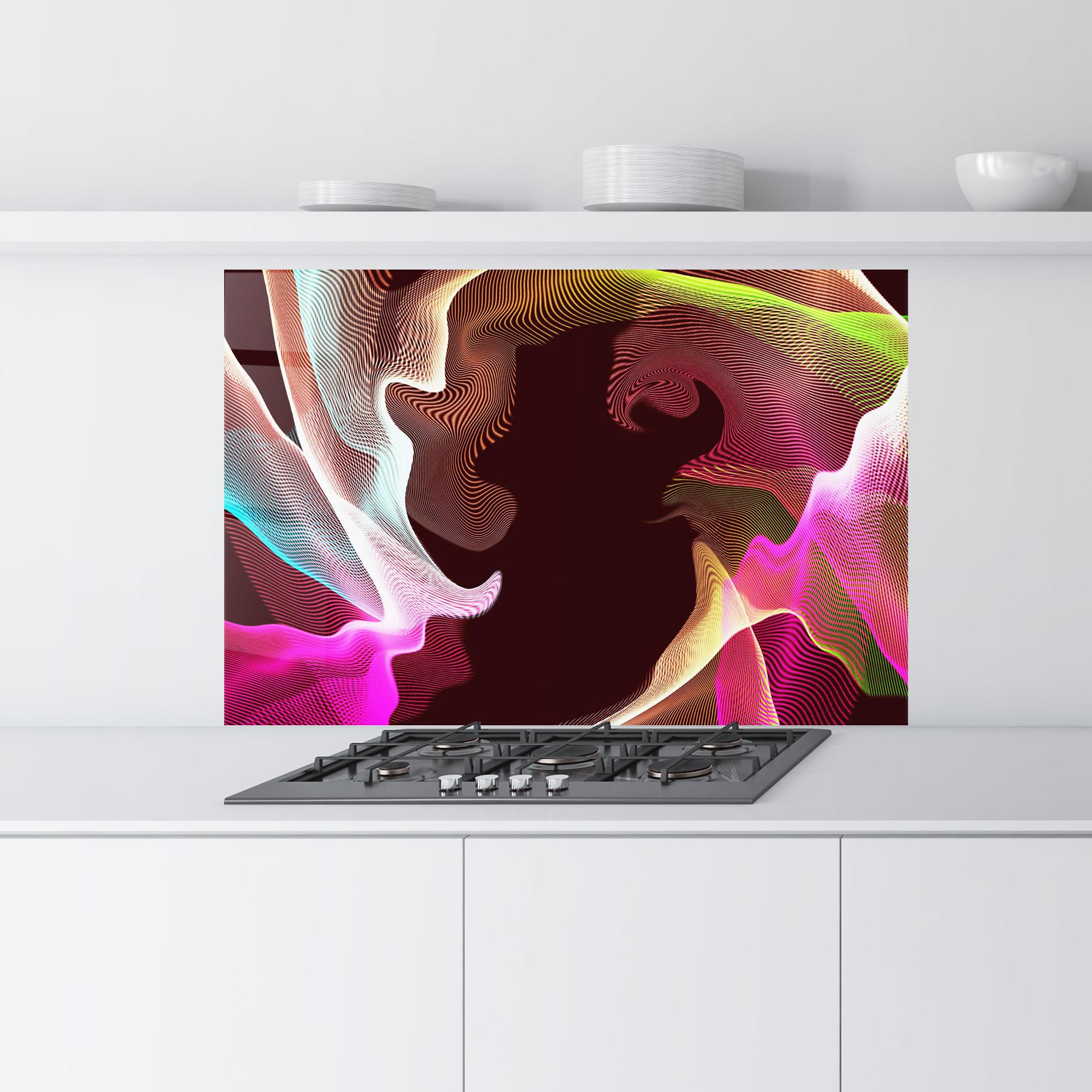 Стъклен панел за кухня Abstract Wave Effect mockup 9