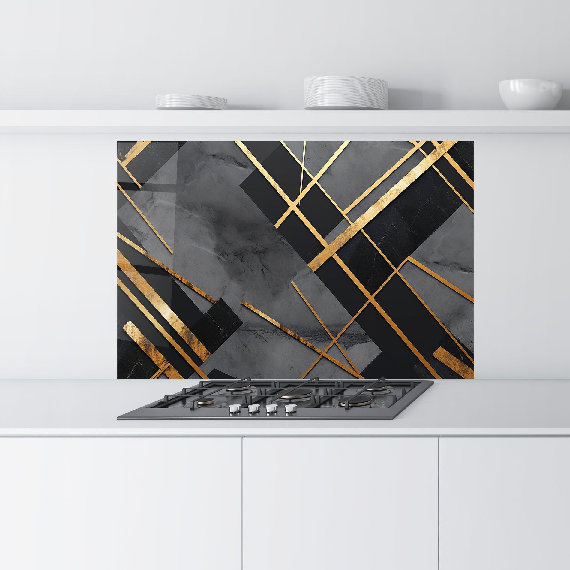 Grey Painting With Gold Lines mockup 9